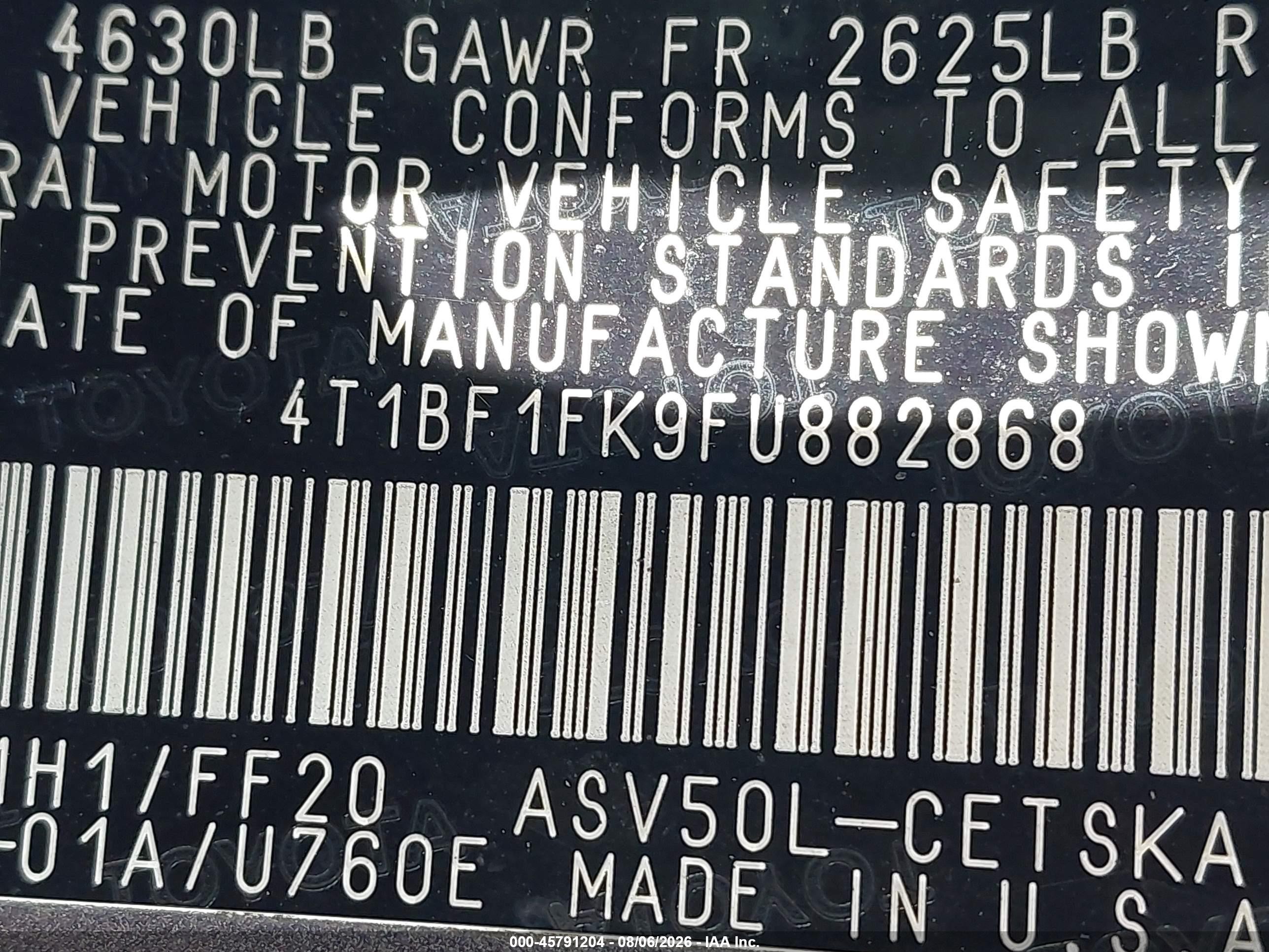 2015 Toyota Camry Se Gray vin: 4T1BF1FK9FU882868