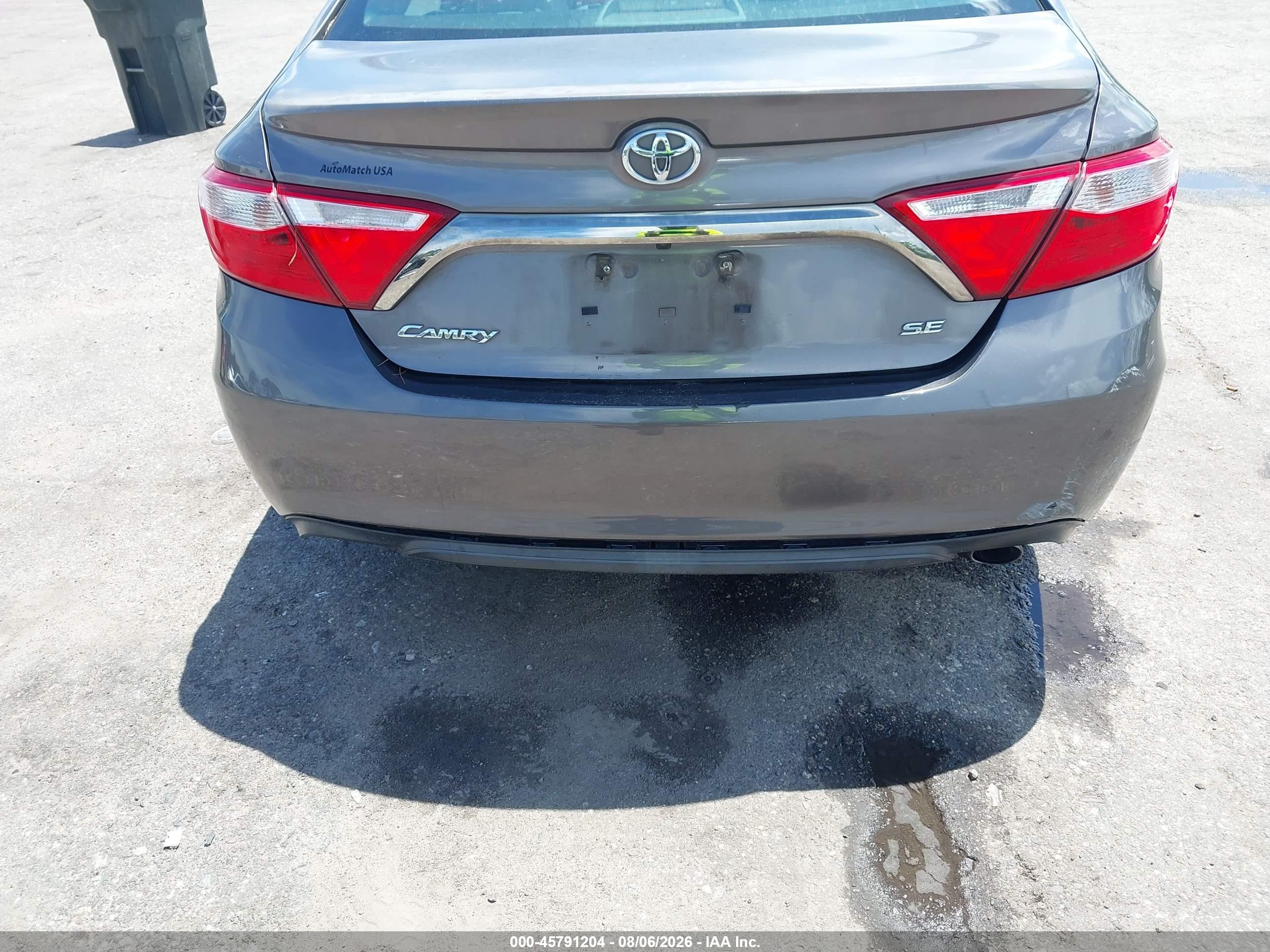 2015 Toyota Camry Se Gray vin: 4T1BF1FK9FU882868