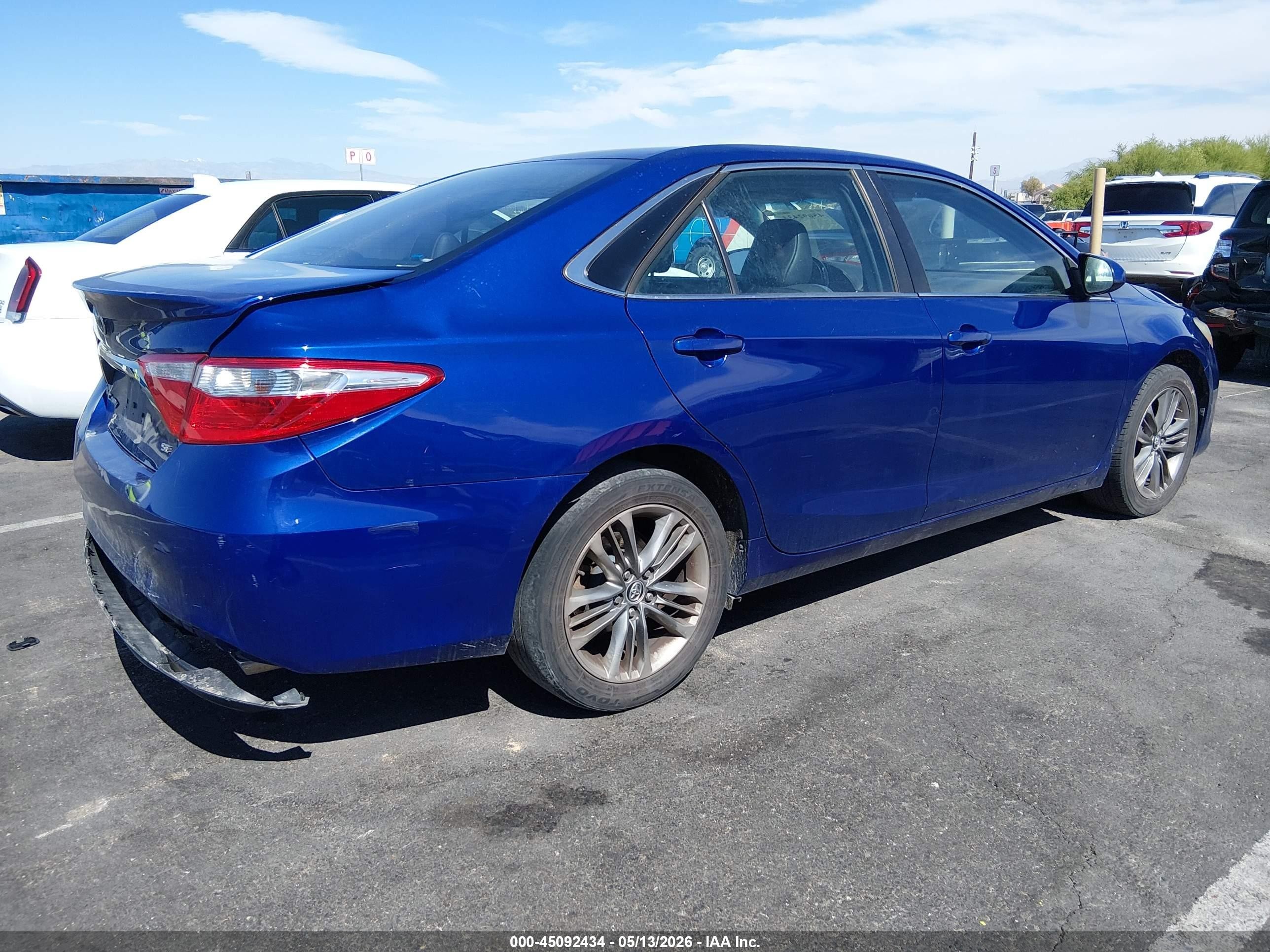 2015 Toyota Camry Se Blue vin: 4T1BF1FK9FU886371