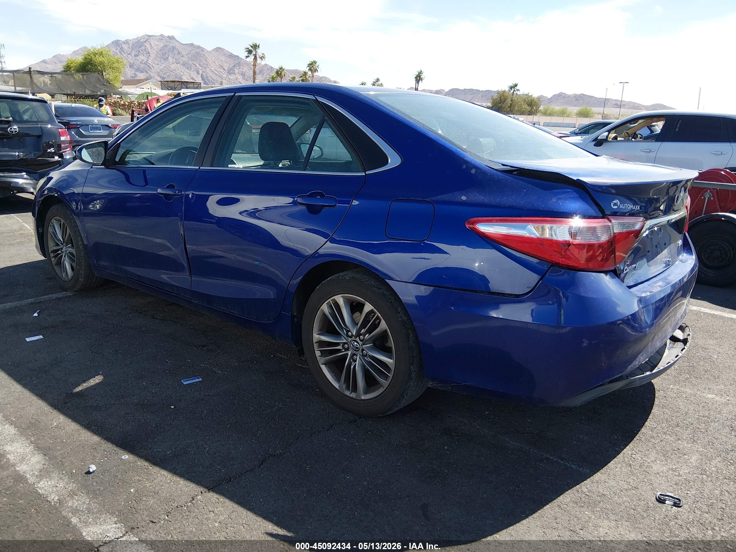 2015 Toyota Camry Se Blue vin: 4T1BF1FK9FU886371