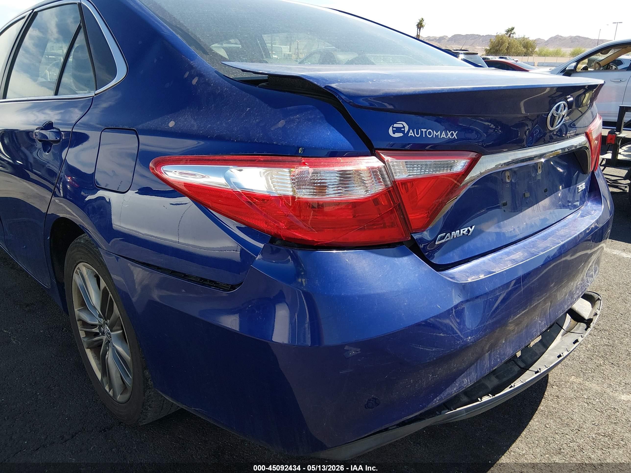2015 Toyota Camry Se Blue vin: 4T1BF1FK9FU886371