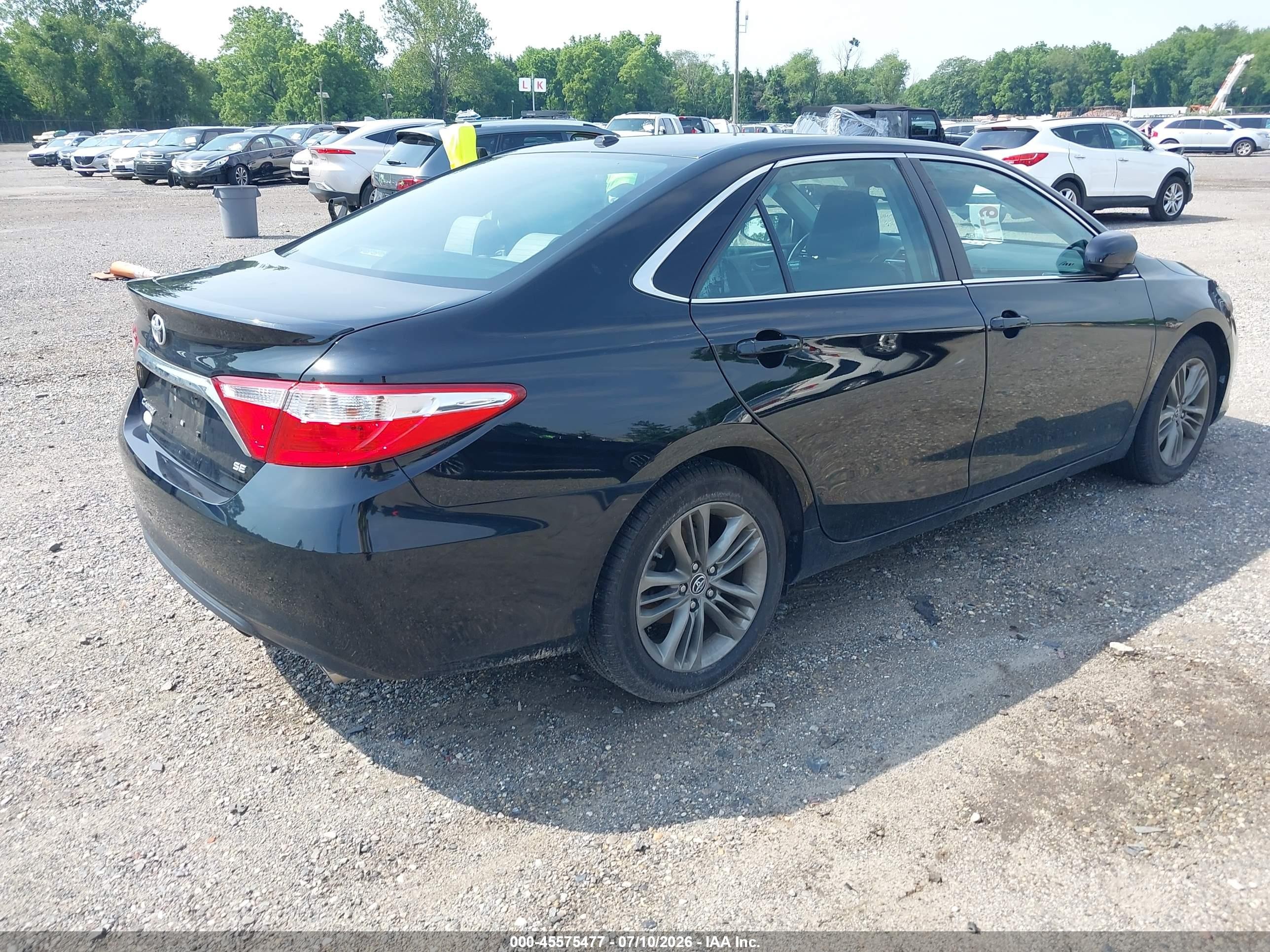 2015 Toyota Camry Se Black vin: 4T1BF1FK9FU913665