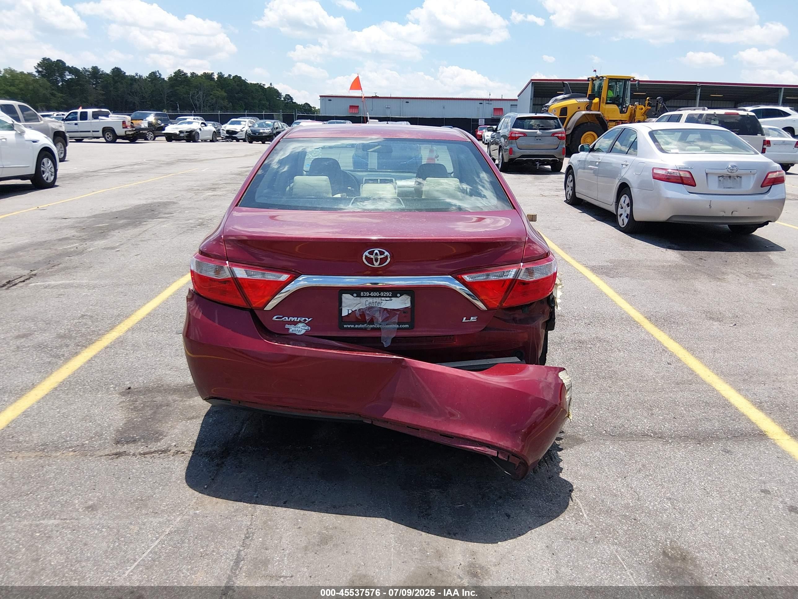 2015 Toyota Camry Le Red vin: 4T1BF1FK9FU978208