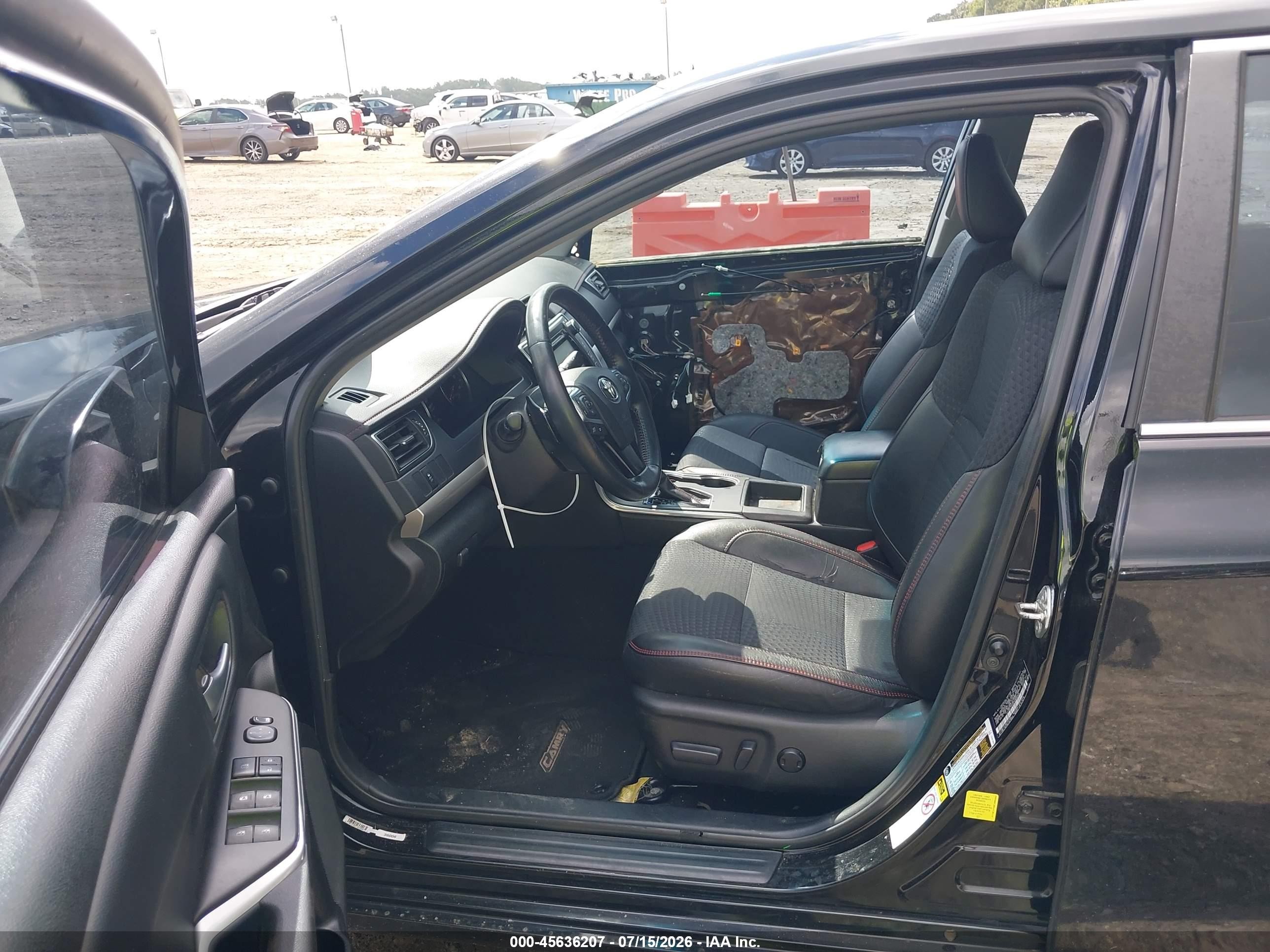 2015 Toyota Camry Se Black vin: 4T1BF1FK9FU980203