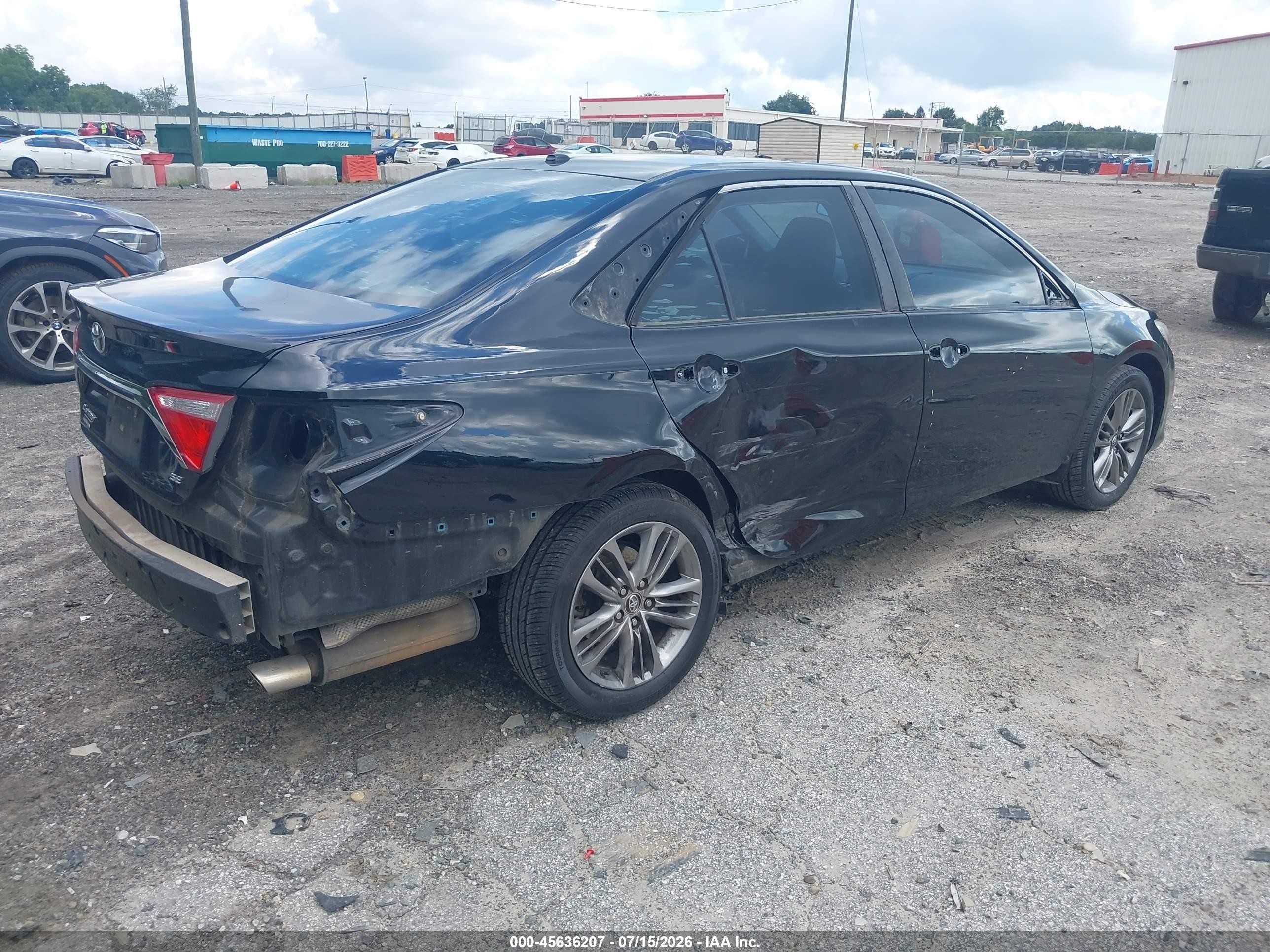 2015 Toyota Camry Se Black vin: 4T1BF1FK9FU980203