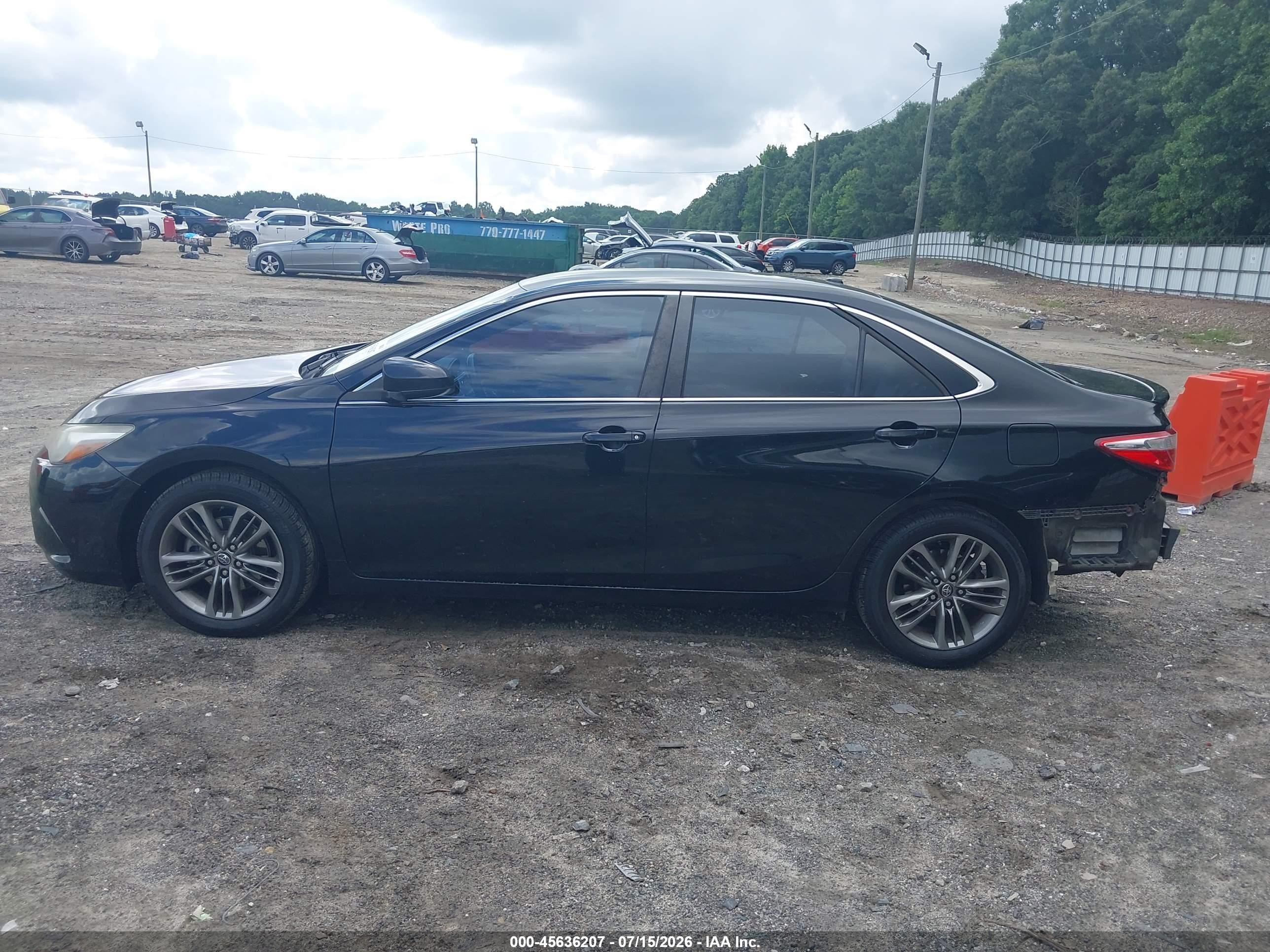 2015 Toyota Camry Se Black vin: 4T1BF1FK9FU980203