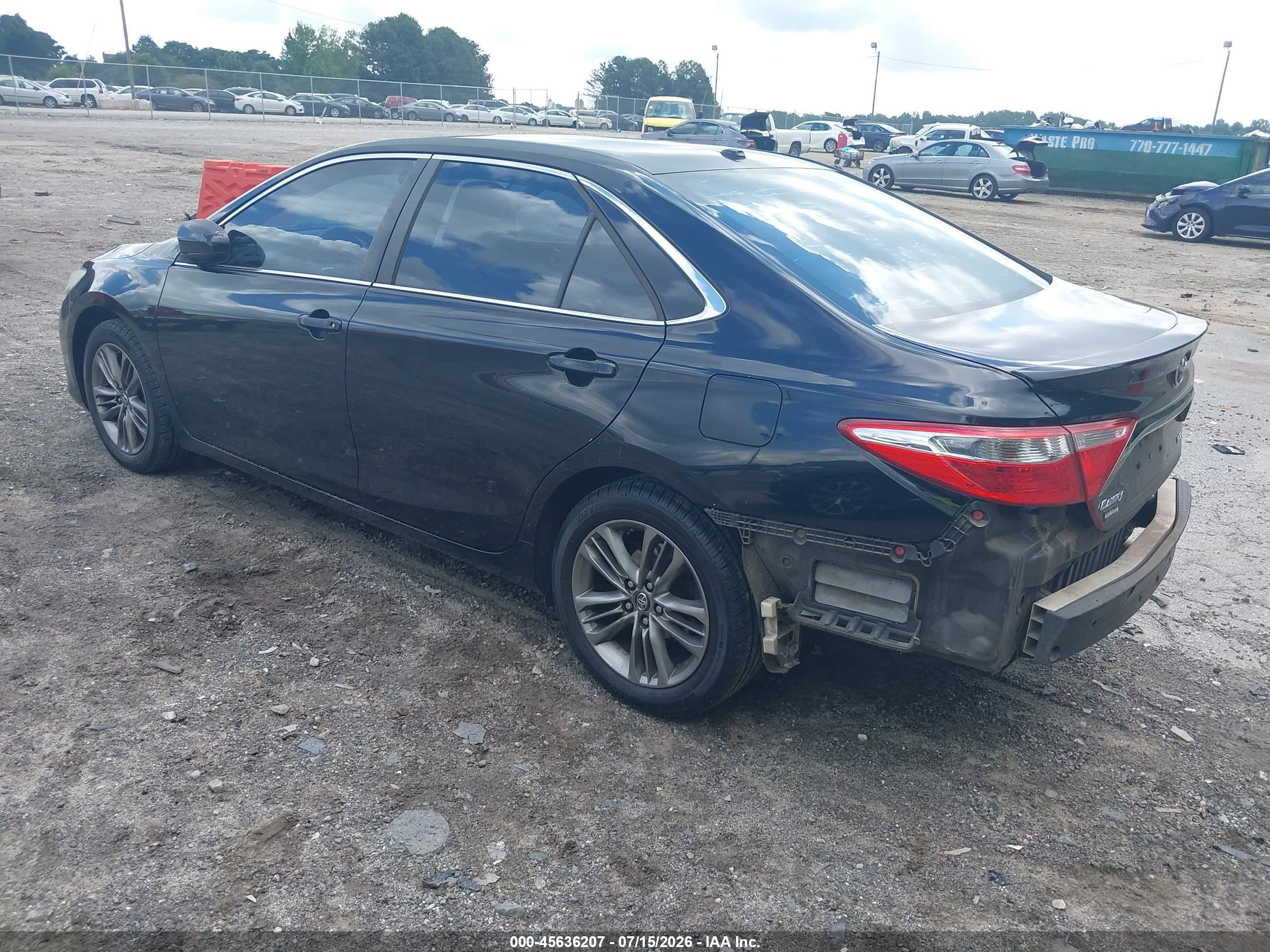 2015 Toyota Camry Se Black vin: 4T1BF1FK9FU980203