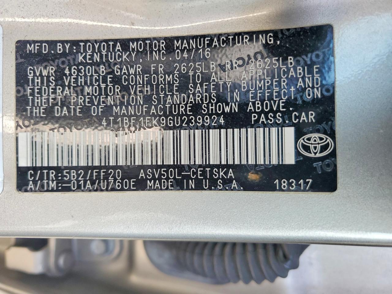 2016 Toyota Camry Se Silver vin: 4T1BF1FK9GU239924