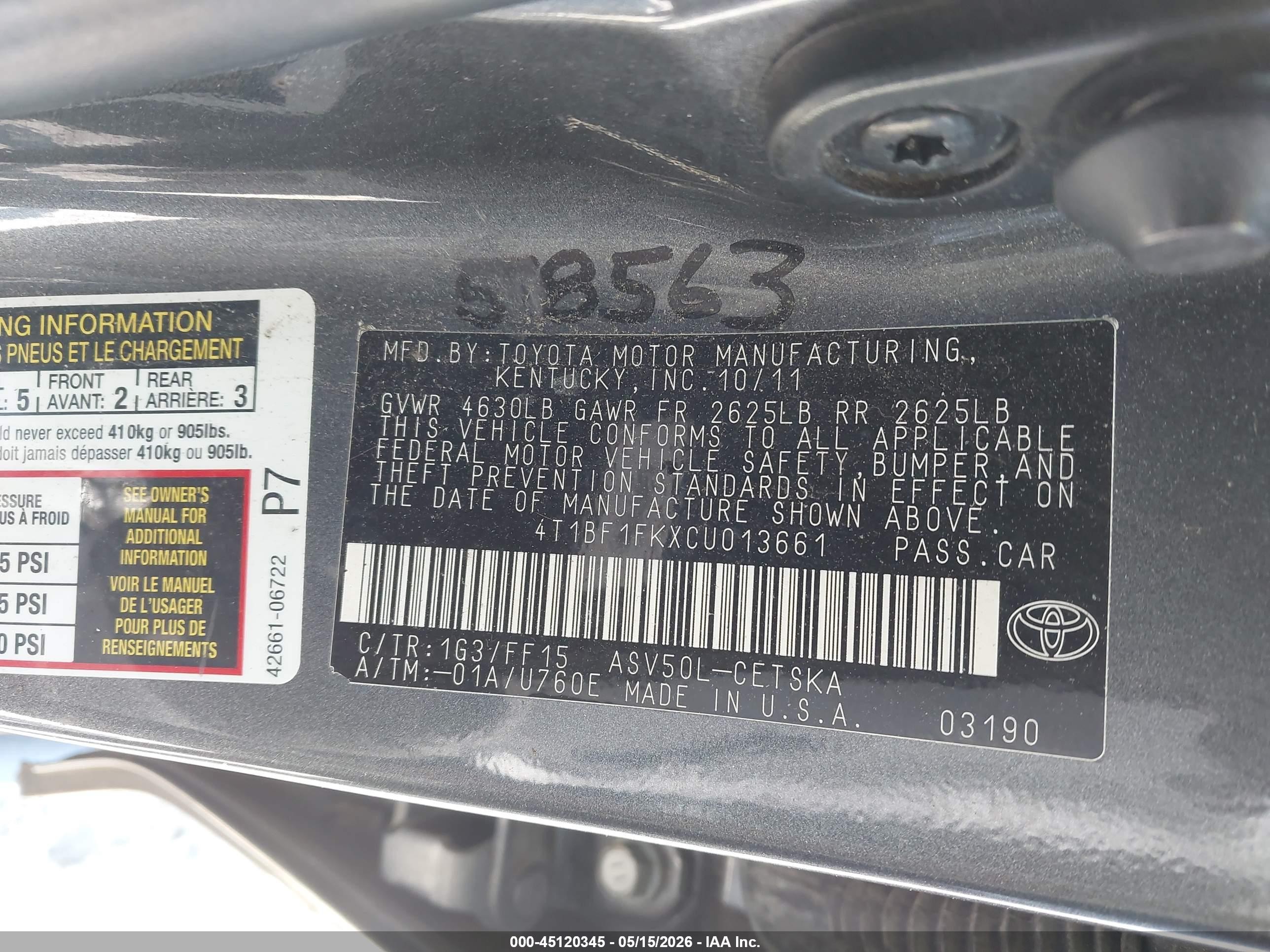 2012 Toyota Camry Se Silver vin: 4T1BF1FKXCU013661