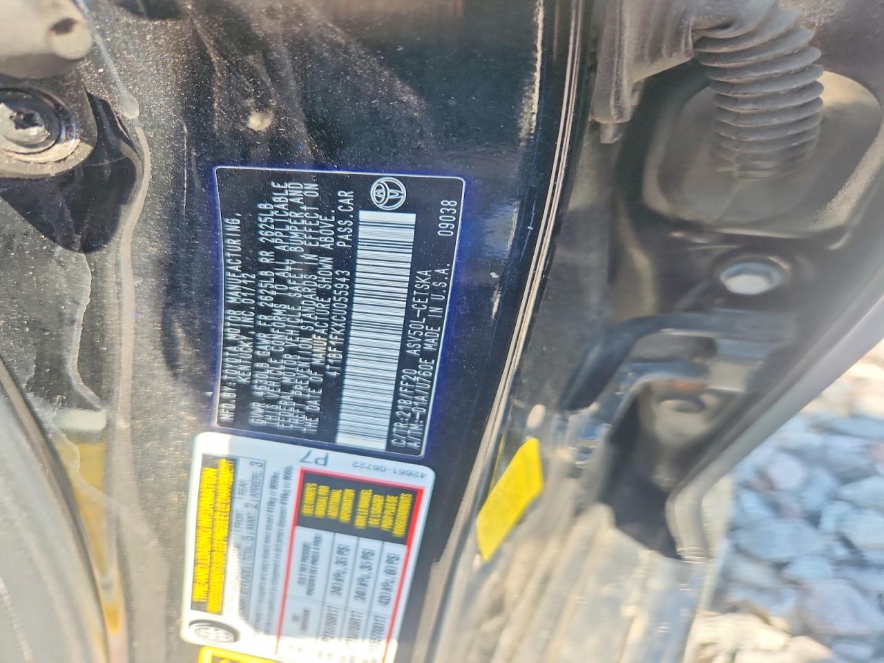 2012 Toyota Camry Se Black vin: 4T1BF1FKXCU055943