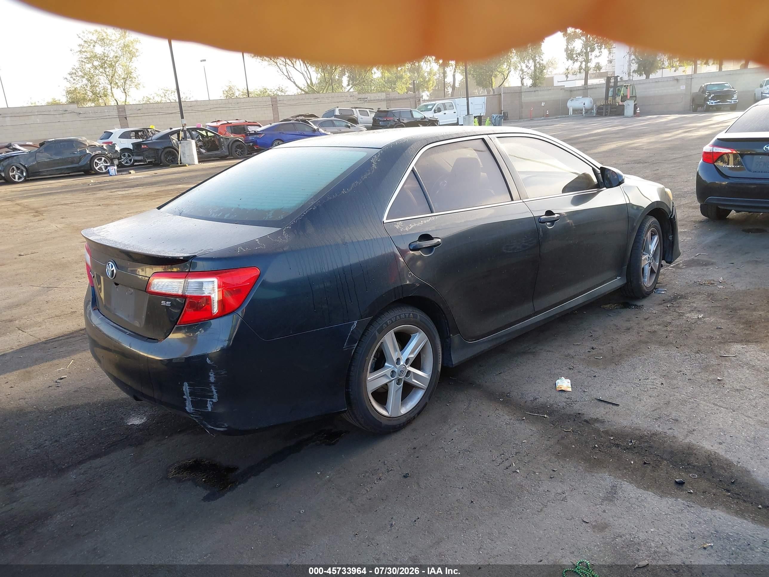 2012 Toyota Camry Se Black vin: 4T1BF1FKXCU057708