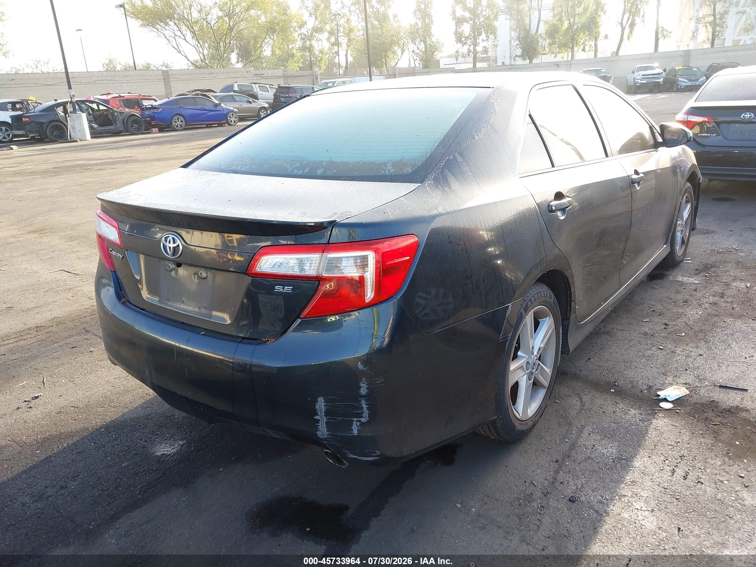 2012 Toyota Camry Se Black vin: 4T1BF1FKXCU057708