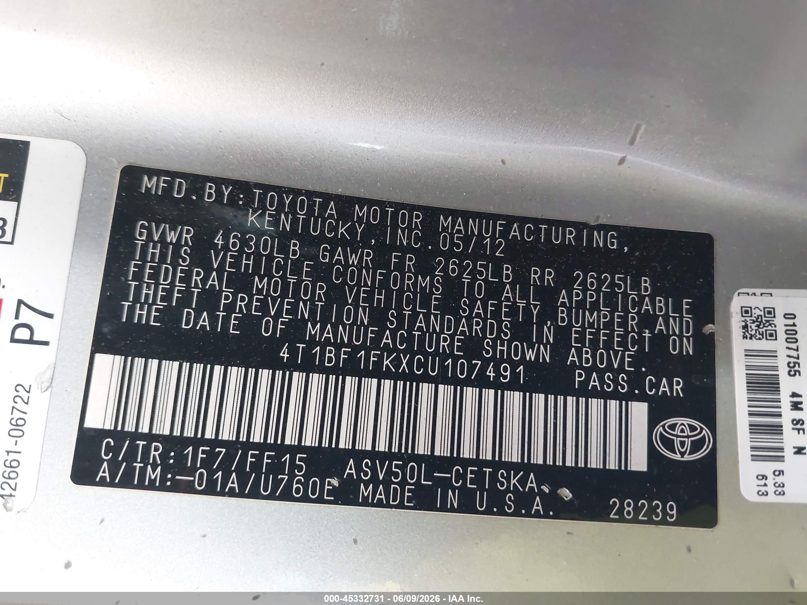 2012 Toyota Camry Se Silver vin: 4T1BF1FKXCU107491