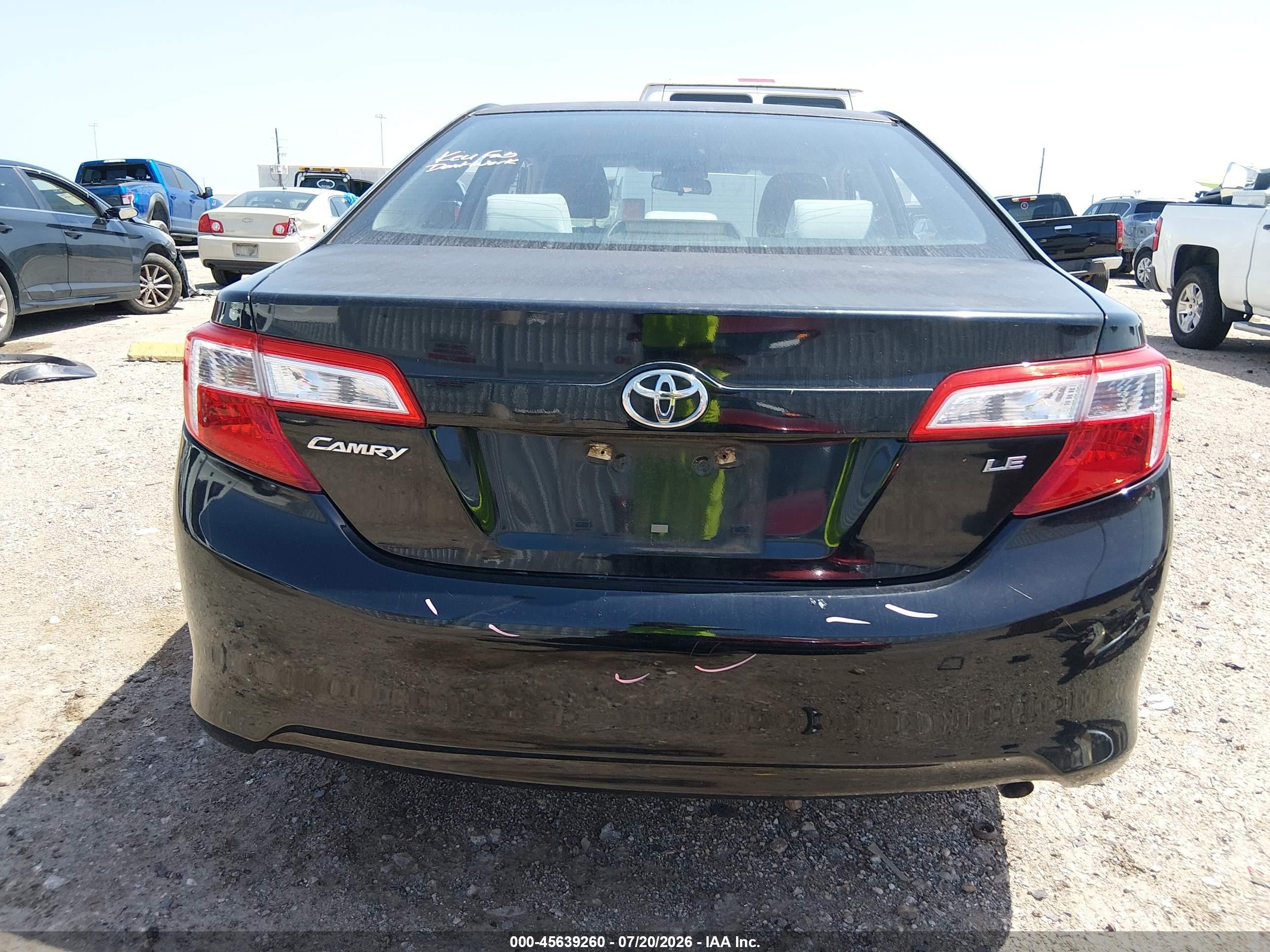 2012 Toyota Camry Le Black vin: 4T1BF1FKXCU112612