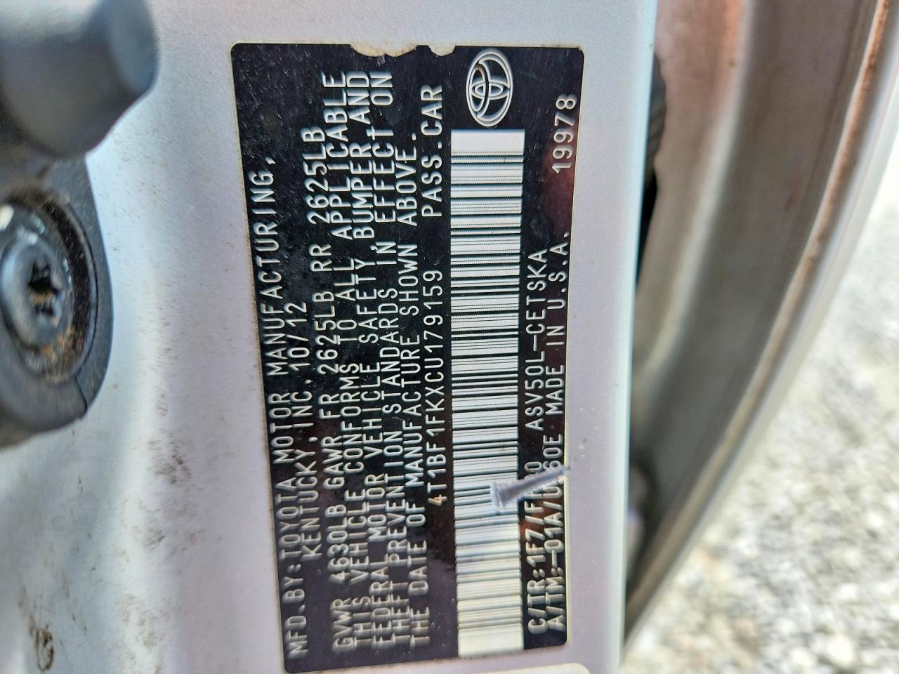 2012 Toyota Camry Se Серебряный vin: 4T1BF1FKXCU179159