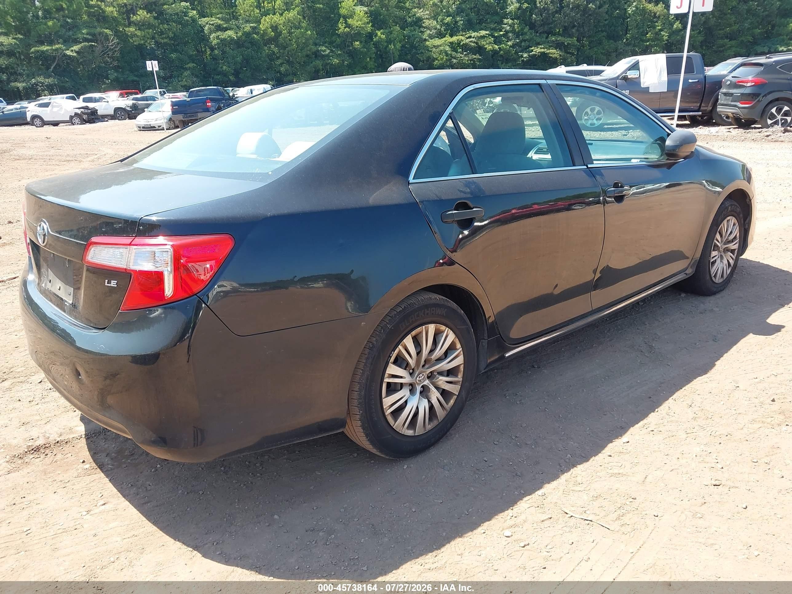 2012 Toyota Camry Le Black vin: 4T1BF1FKXCU185317