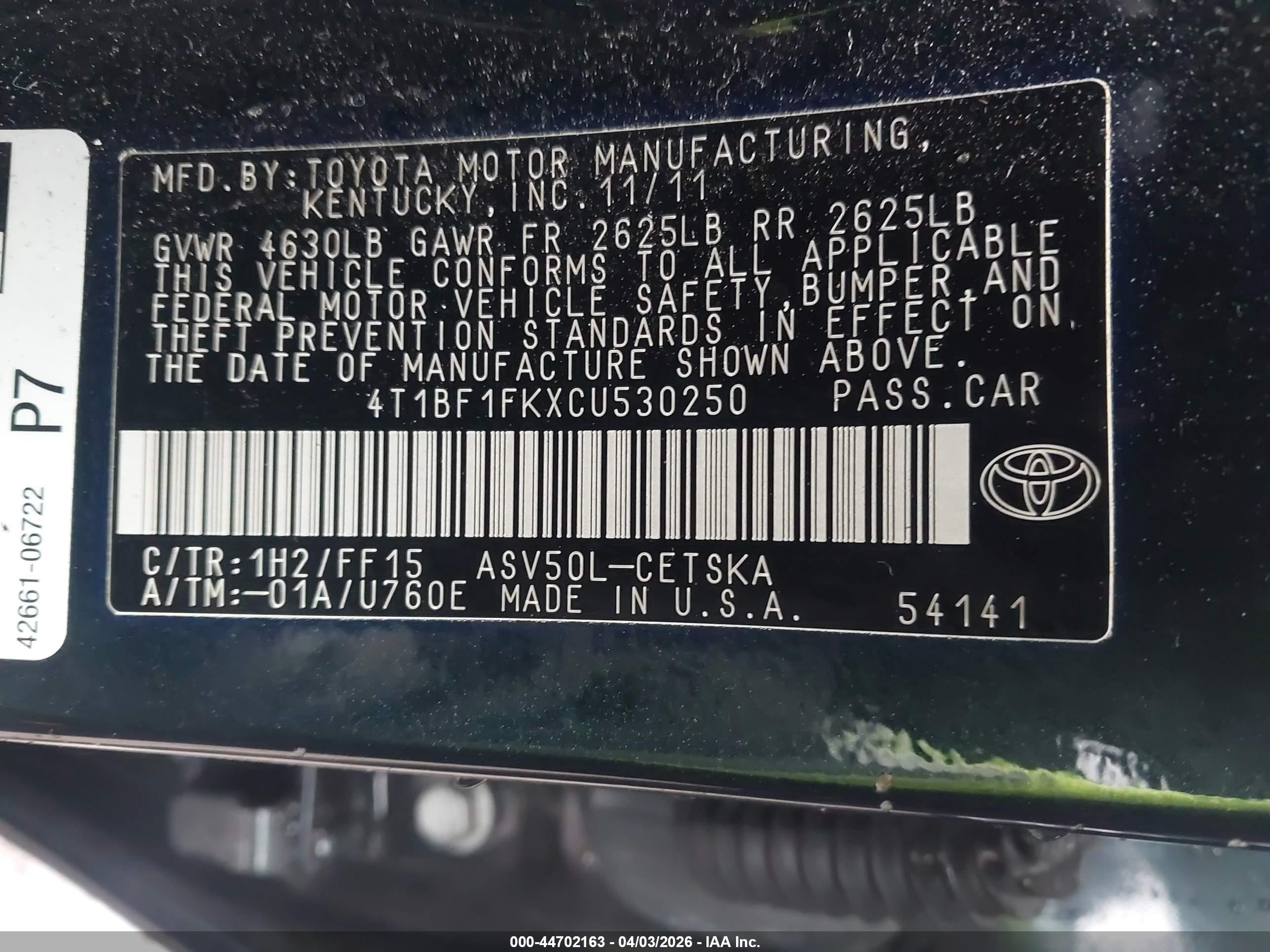 2012 Toyota Camry Se Blue vin: 4T1BF1FKXCU530250