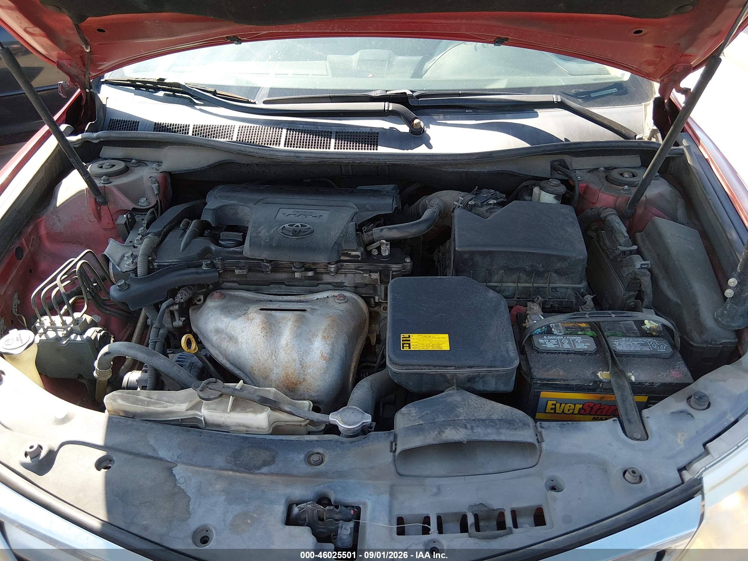 2012 Toyota Camry Le Red vin: 4T1BF1FKXCU541250