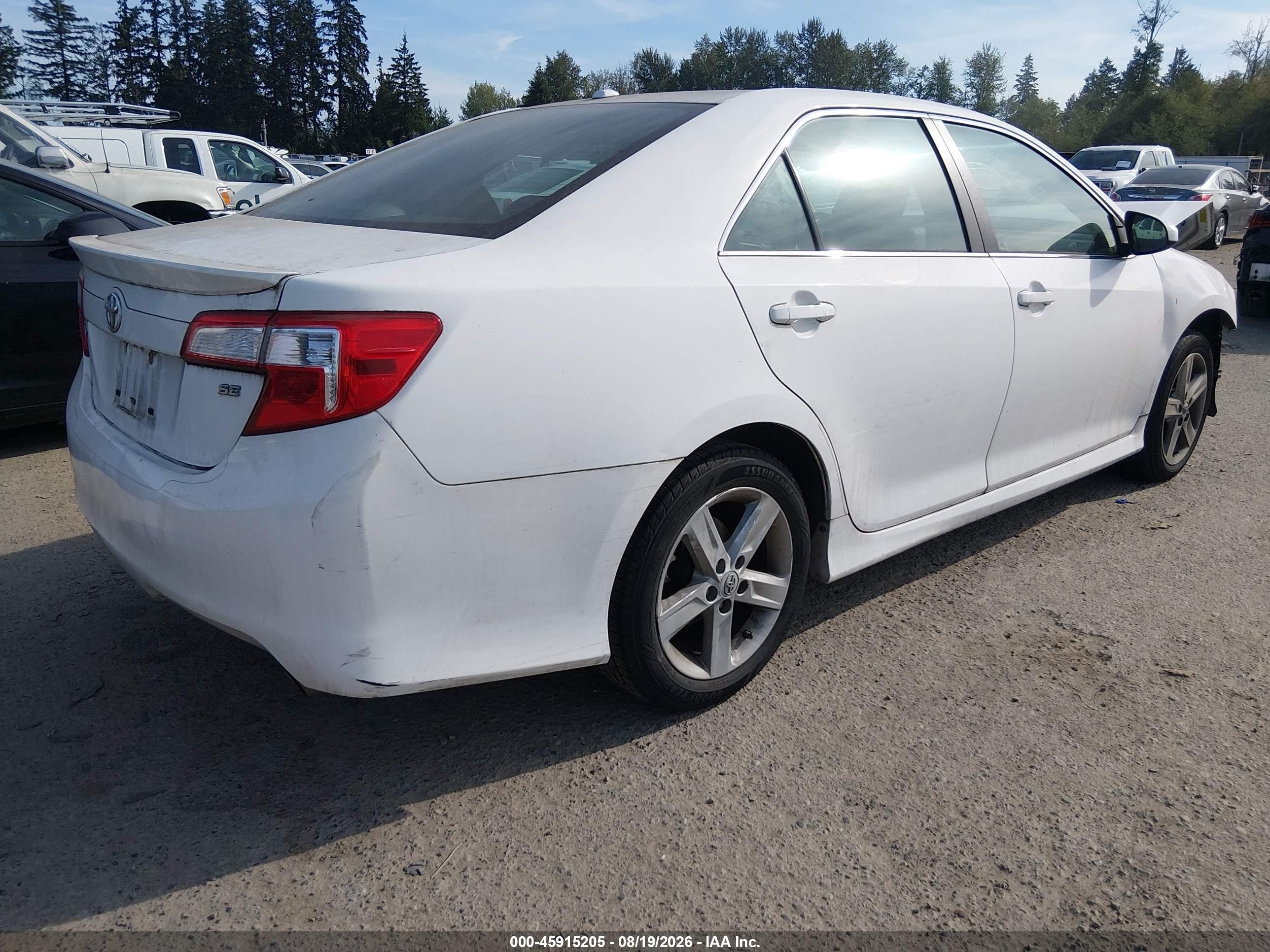 2012 Toyota Camry Se White vin: 4T1BF1FKXCU552698