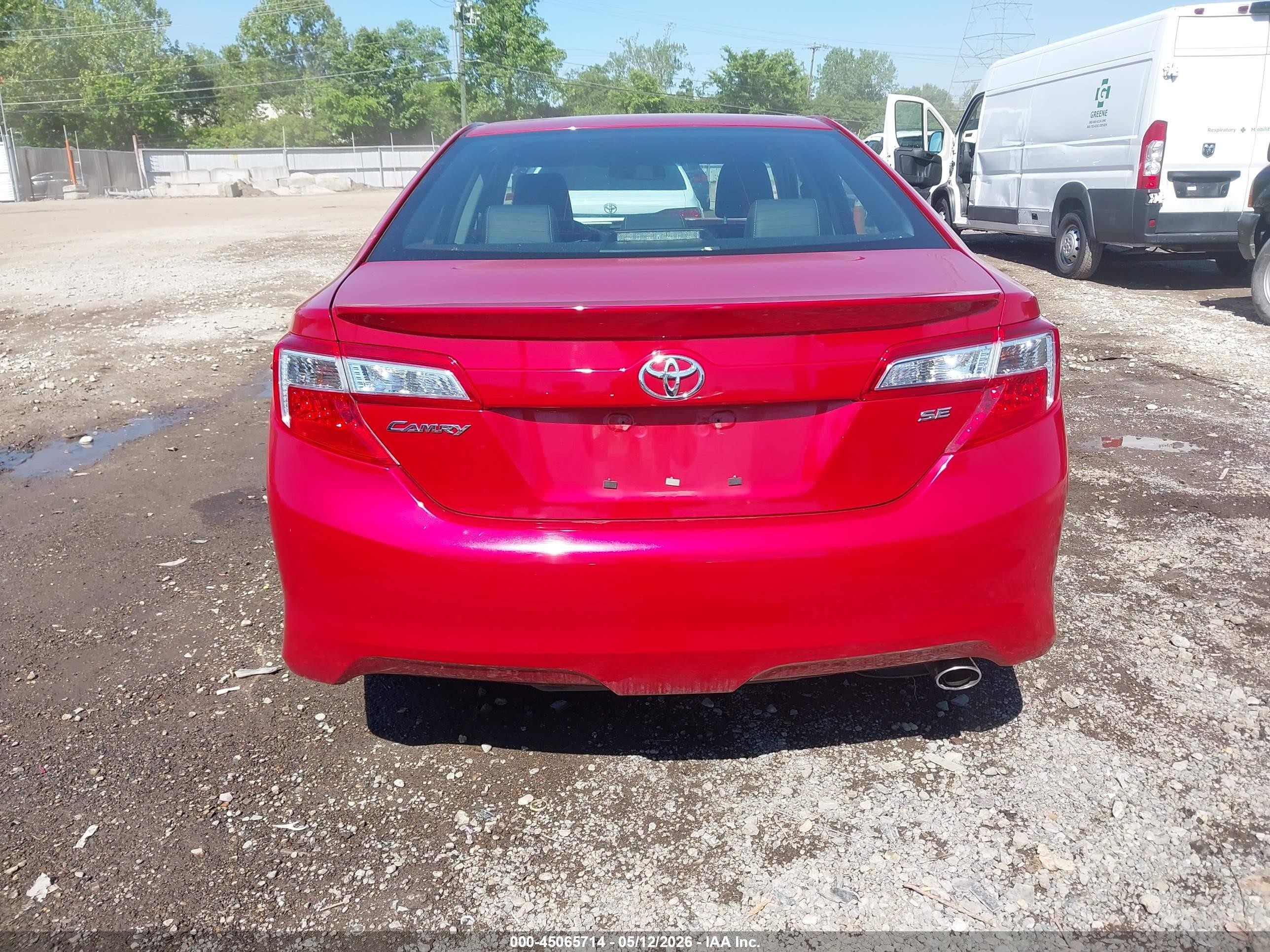 2012 Toyota Camry Se Red vin: 4T1BF1FKXCU590853