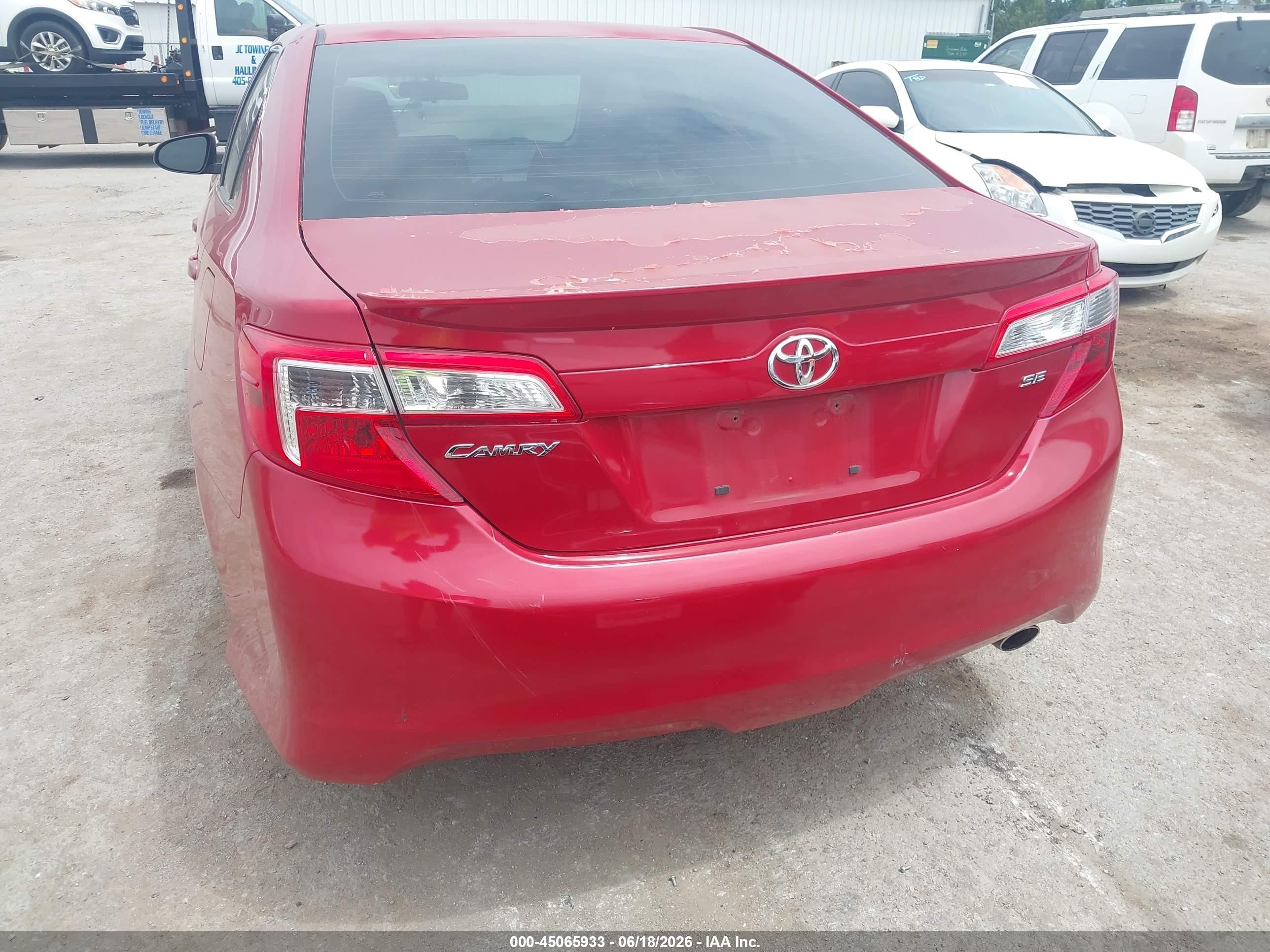 2012 Toyota Camry Se Red vin: 4T1BF1FKXCU602676