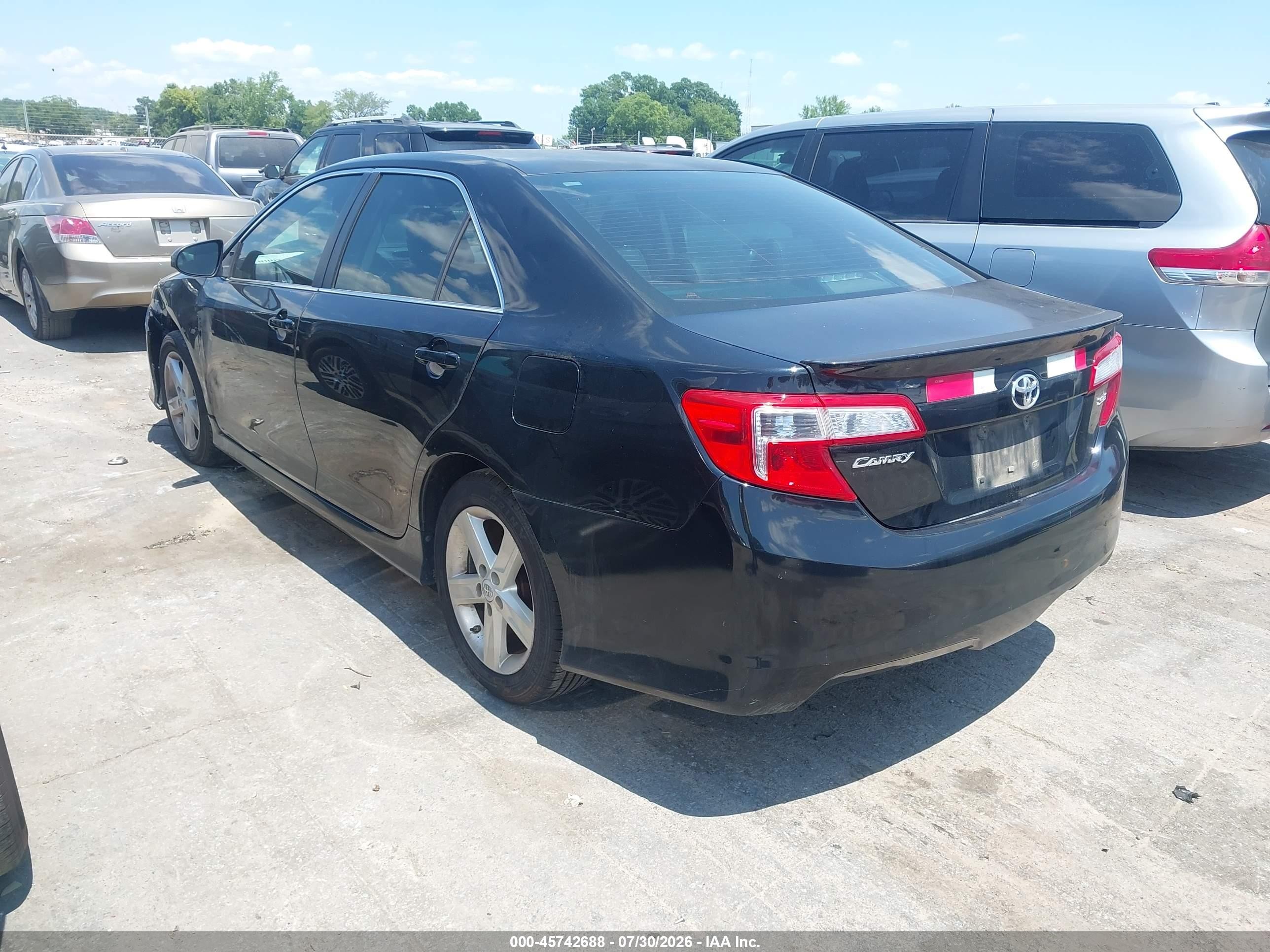 2012 Toyota Camry Se Black vin: 4T1BF1FKXCU608641