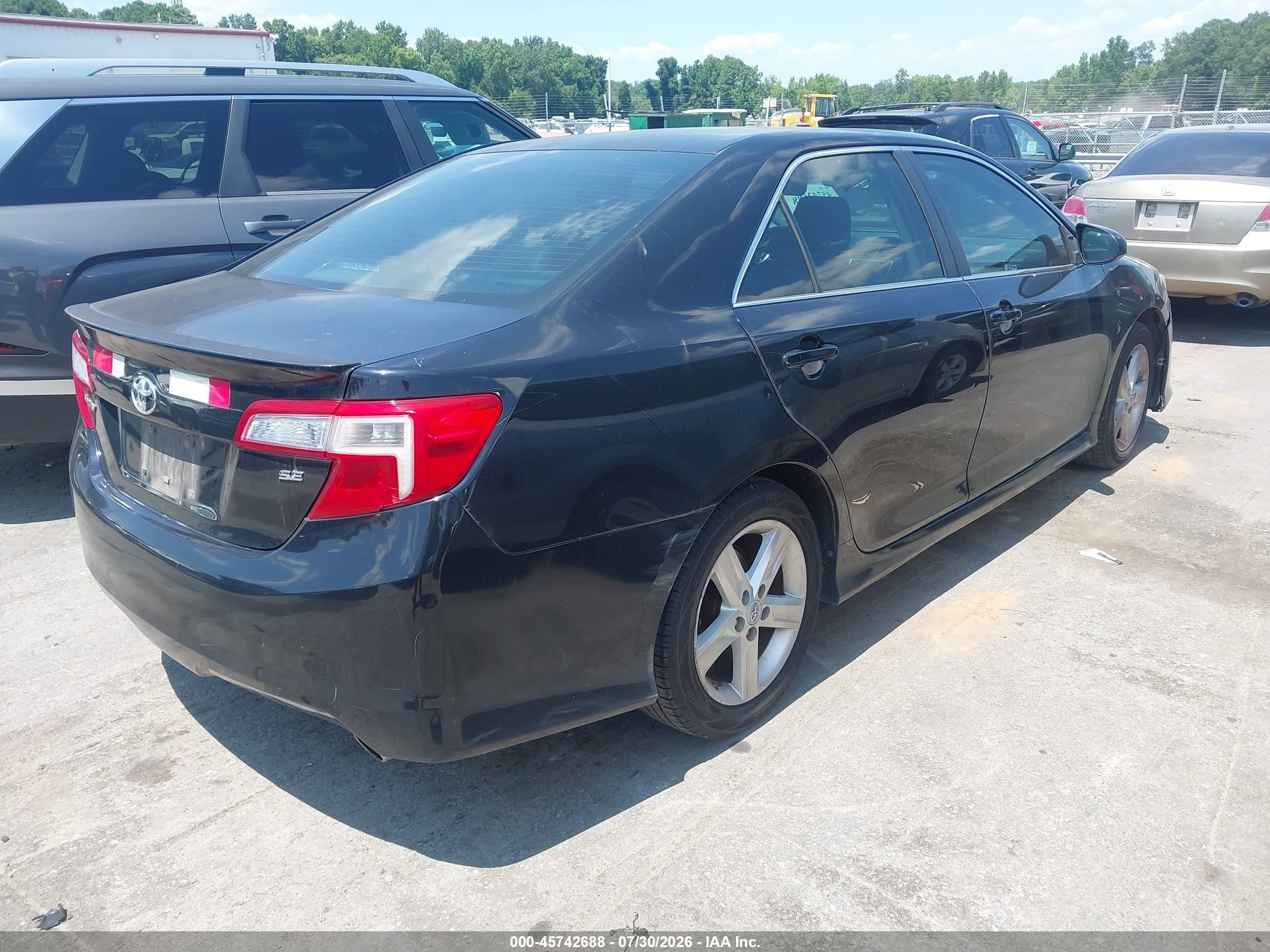 2012 Toyota Camry Se Black vin: 4T1BF1FKXCU608641