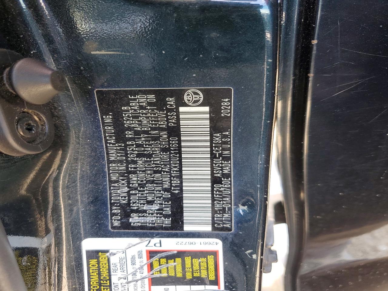 2013 Toyota Camry Se Blue vin: 4T1BF1FKXDU211660