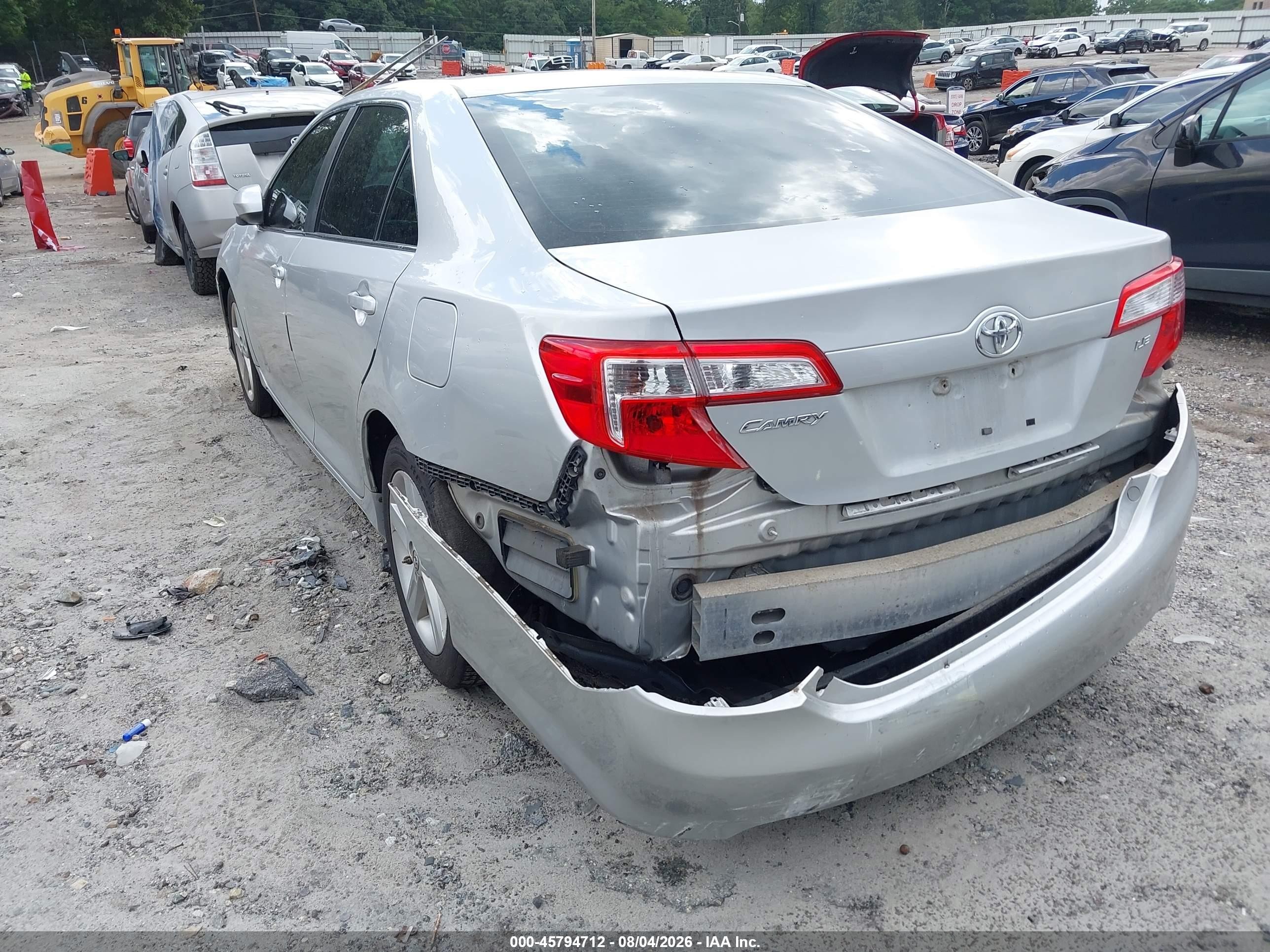 2013 Toyota Camry Le Silver vin: 4T1BF1FKXDU219516