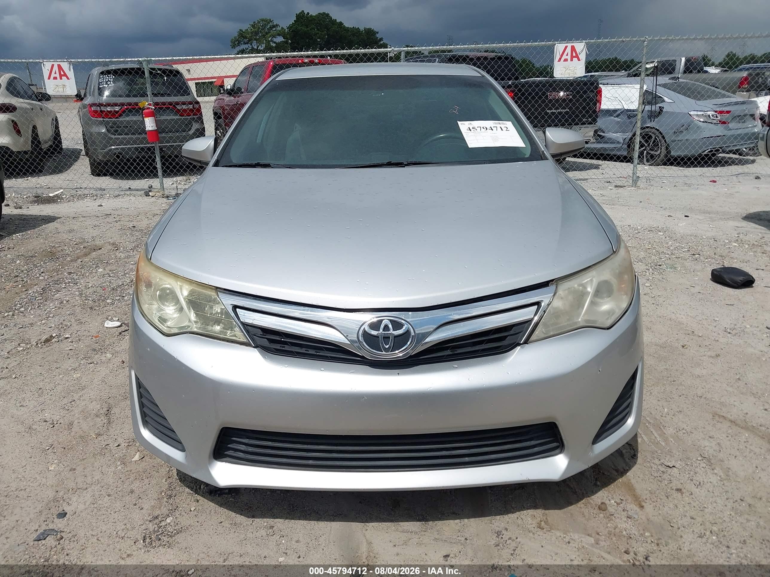 2013 Toyota Camry Le Silver vin: 4T1BF1FKXDU219516