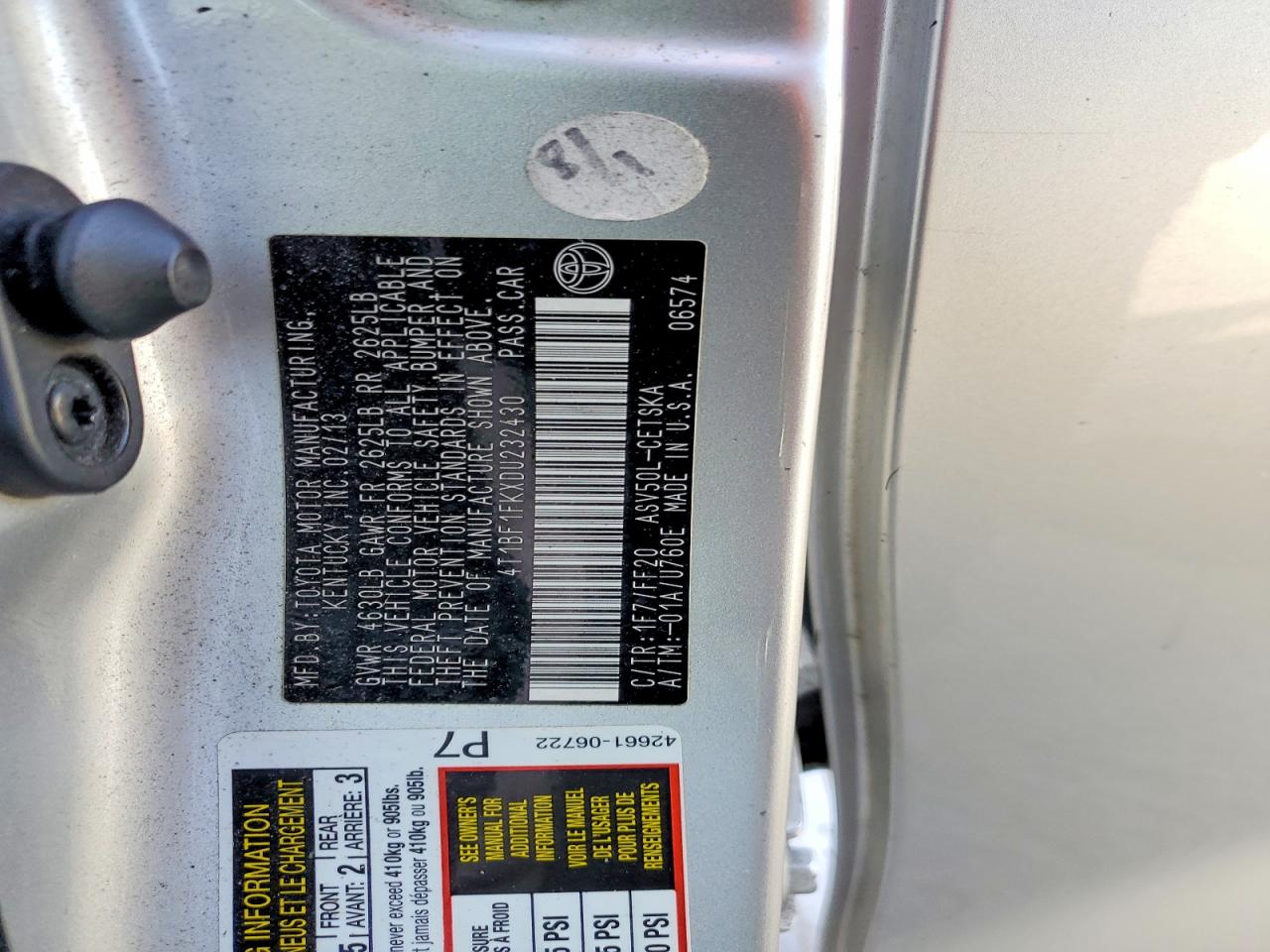 2013 Toyota Camry Se Silver vin: 4T1BF1FKXDU232430