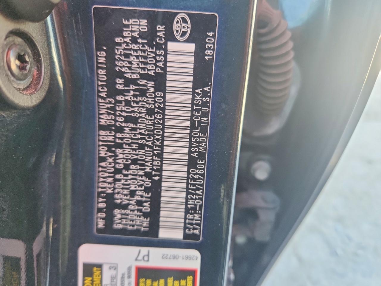 2013 Toyota Camry Se Black vin: 4T1BF1FKXDU267209