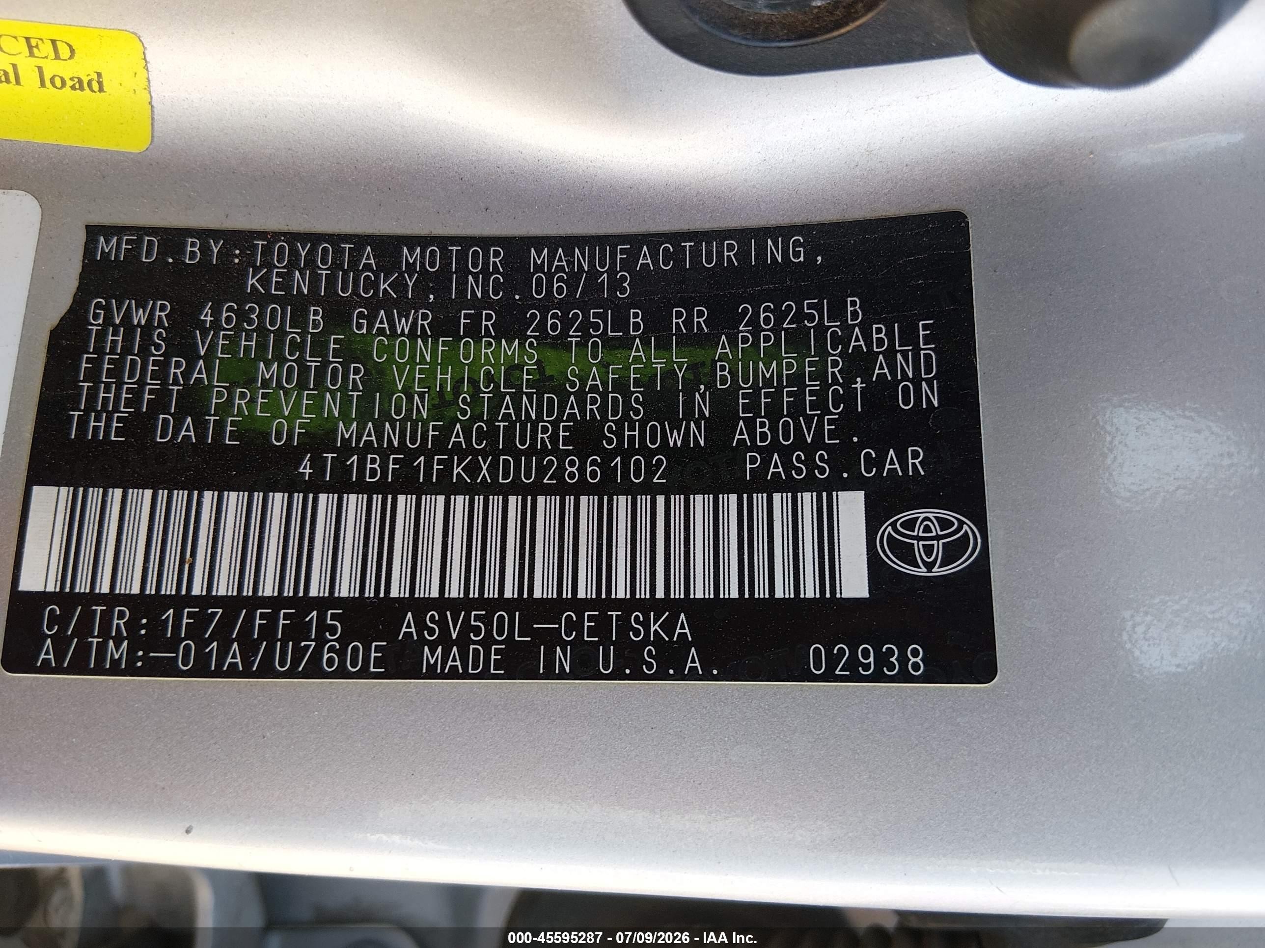 2013 Toyota Camry Se Silver vin: 4T1BF1FKXDU286102