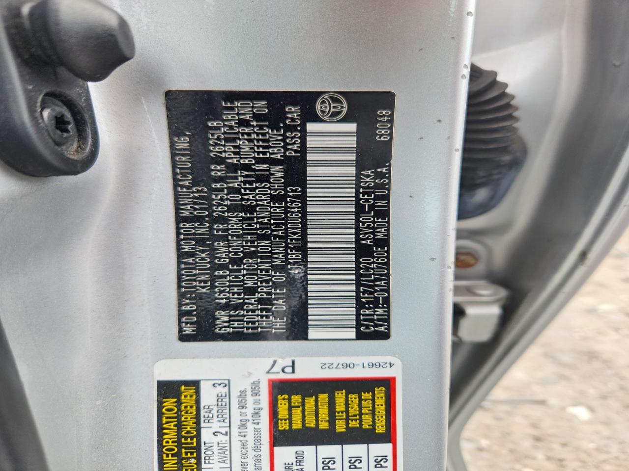 2013 Toyota Camry Se Серебряный vin: 4T1BF1FKXDU646713