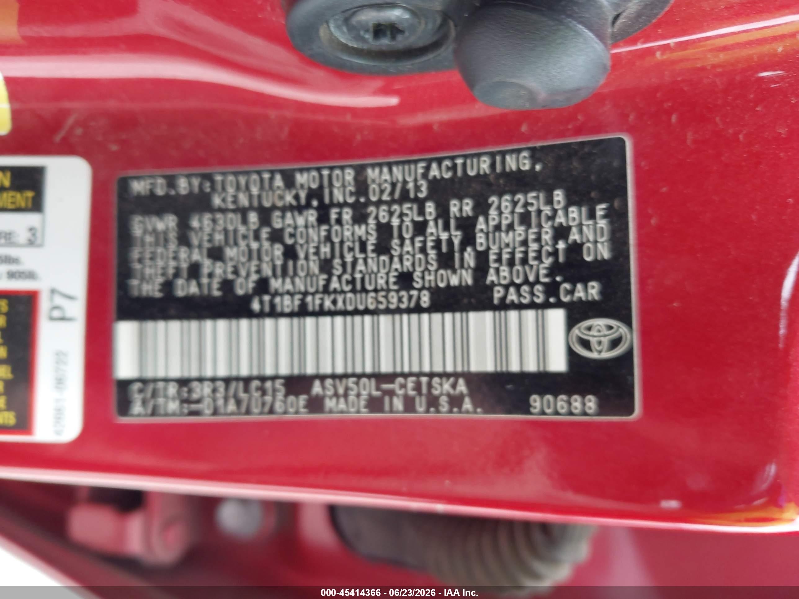 2013 Toyota Camry Se Красный vin: 4T1BF1FKXDU659378