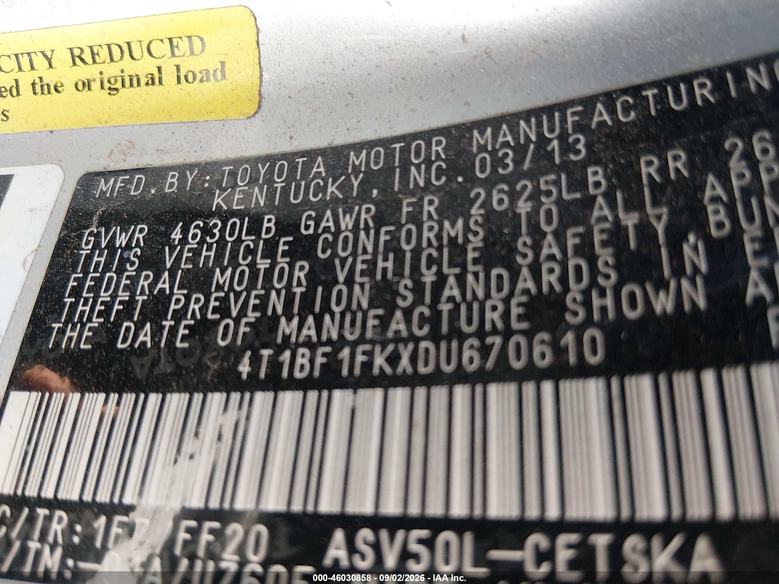 2013 Toyota Camry L/se/le/xle Silver vin: 4T1BF1FKXDU670610