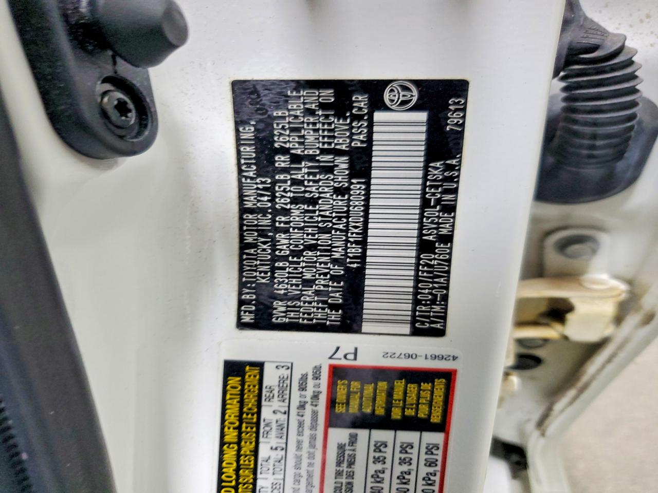 2013 Toyota Camry Se White vin: 4T1BF1FKXDU680991