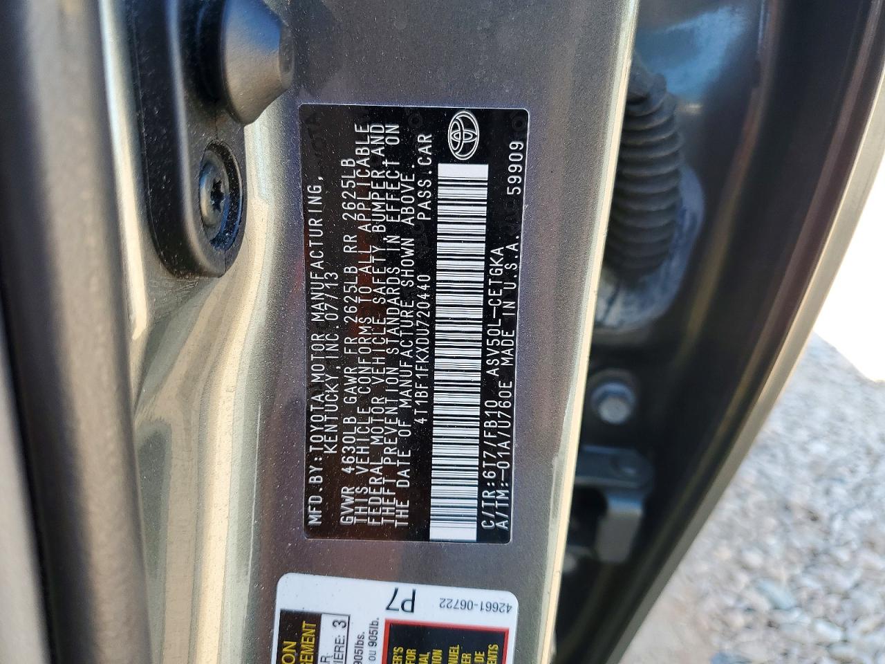 2013 Toyota Camry Xle Зеленый vin: 4T1BF1FKXDU720440