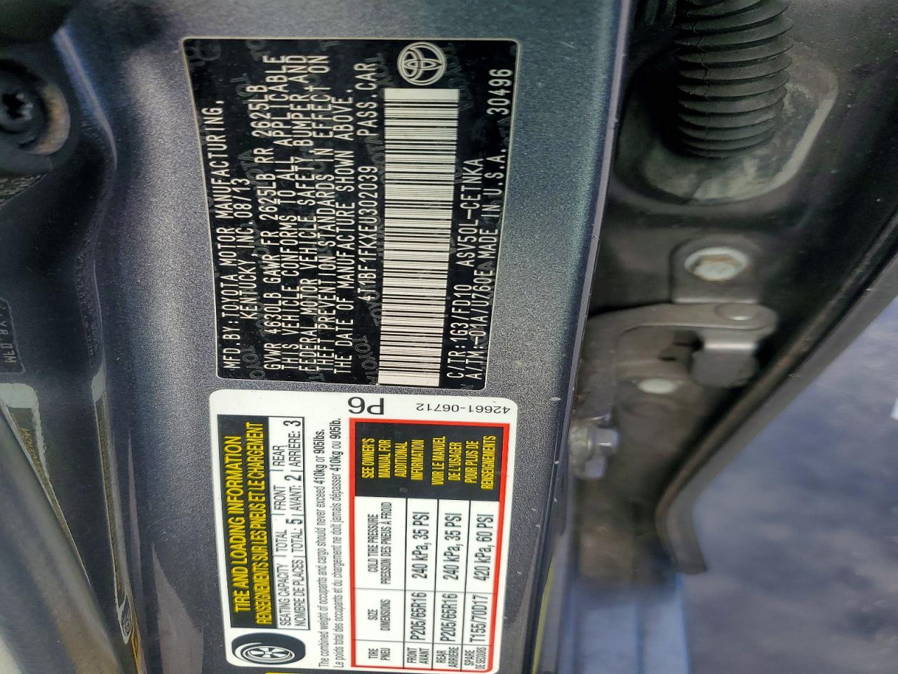 2014 Toyota Camry Le Gray vin: 4T1BF1FKXEU302039