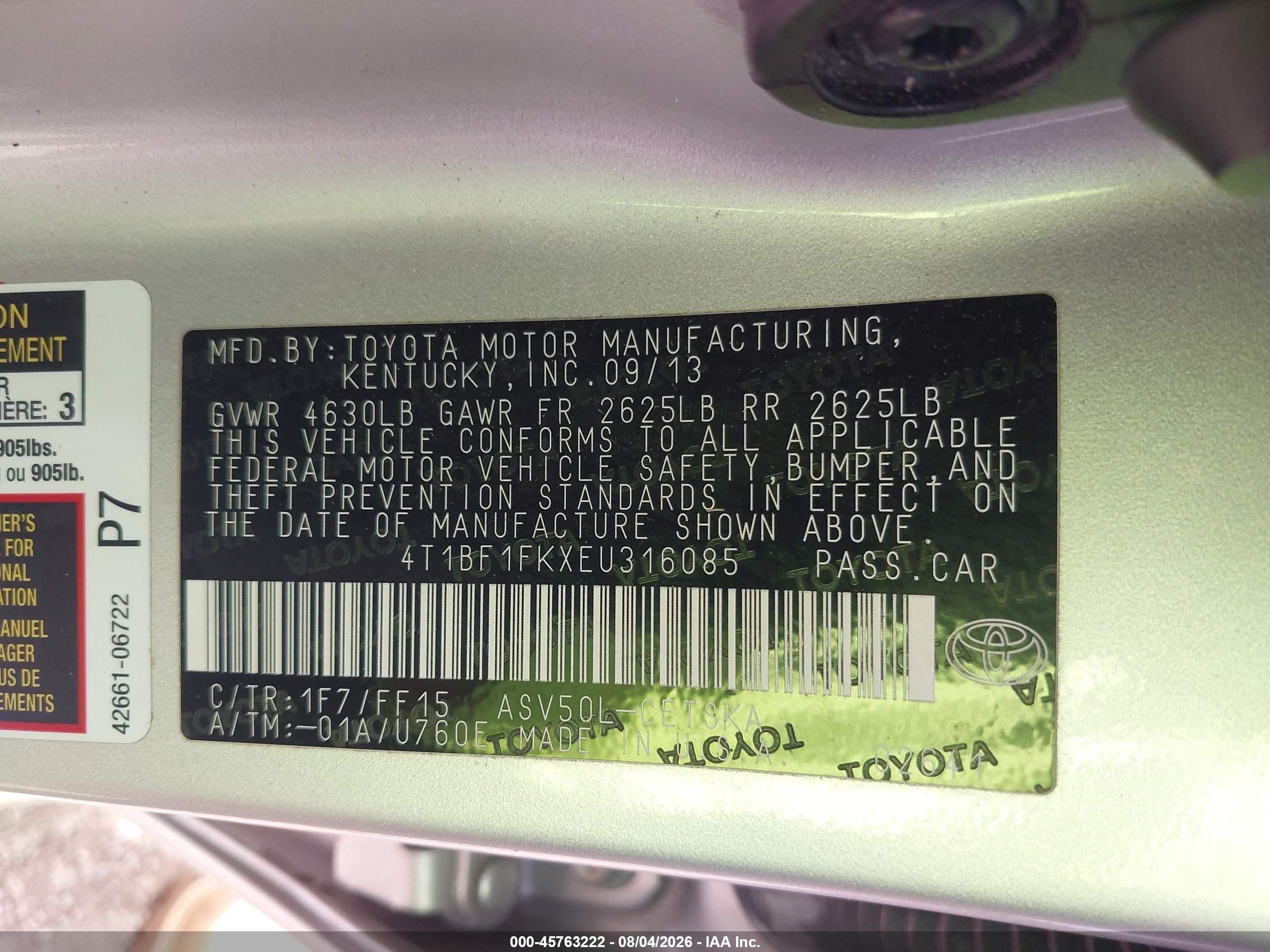 2014 Toyota Camry Se Silver vin: 4T1BF1FKXEU316085
