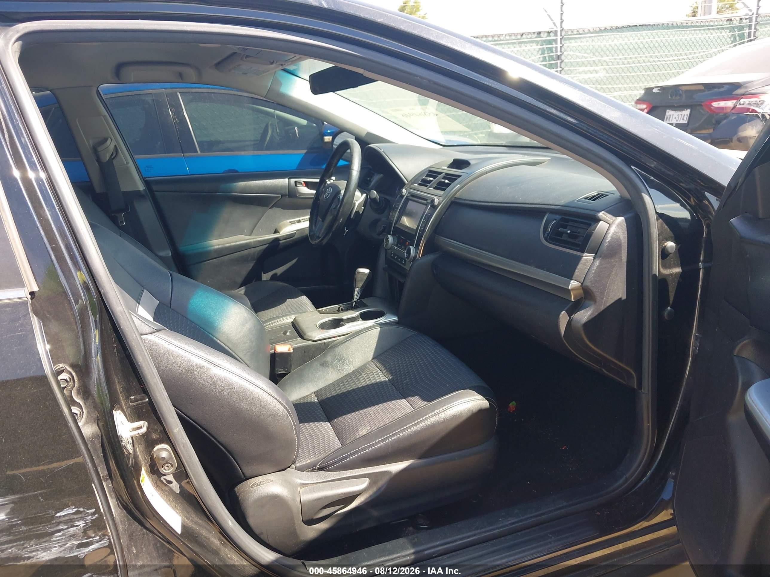 2014 Toyota Camry Se Black vin: 4T1BF1FKXEU352701