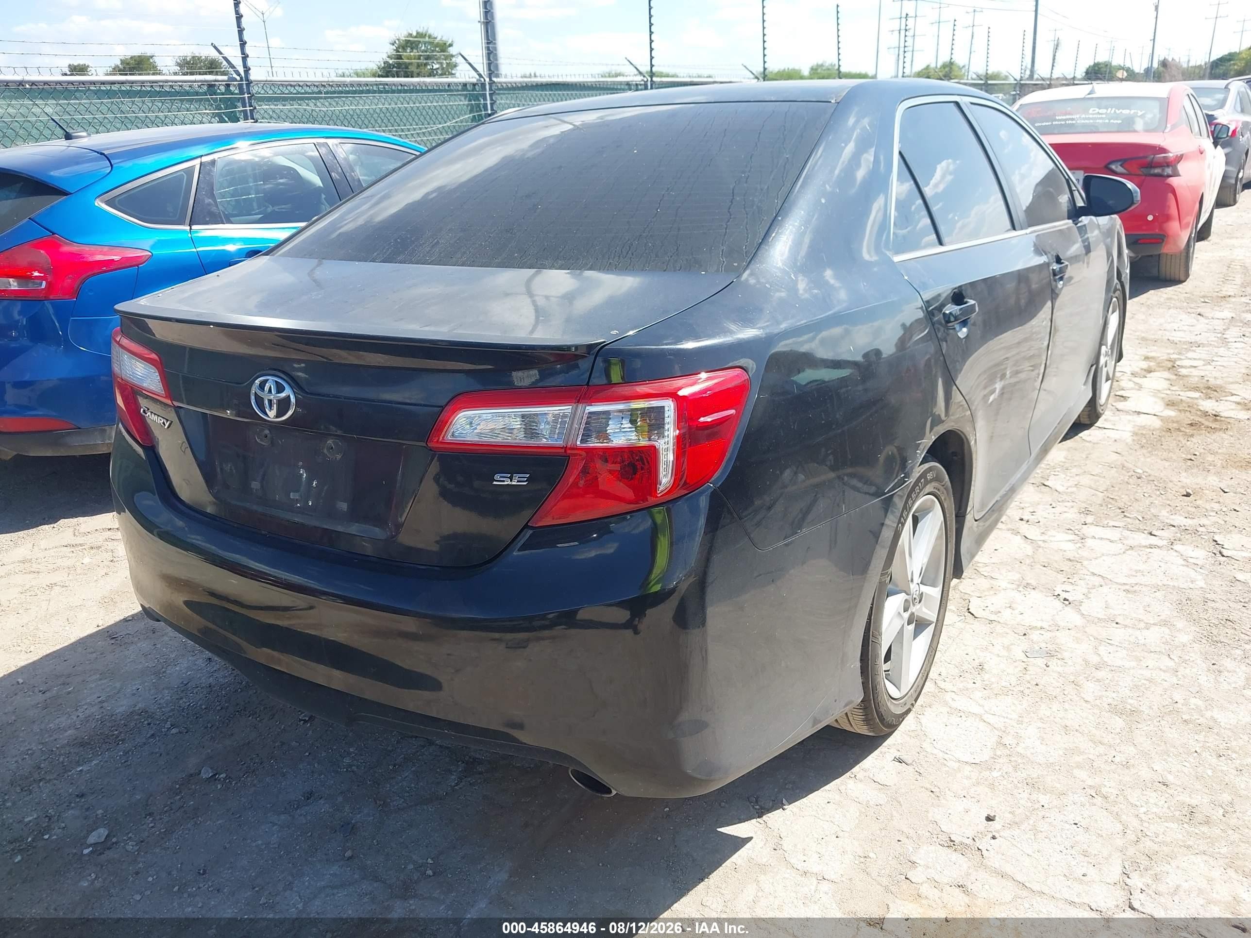 2014 Toyota Camry Se Black vin: 4T1BF1FKXEU352701