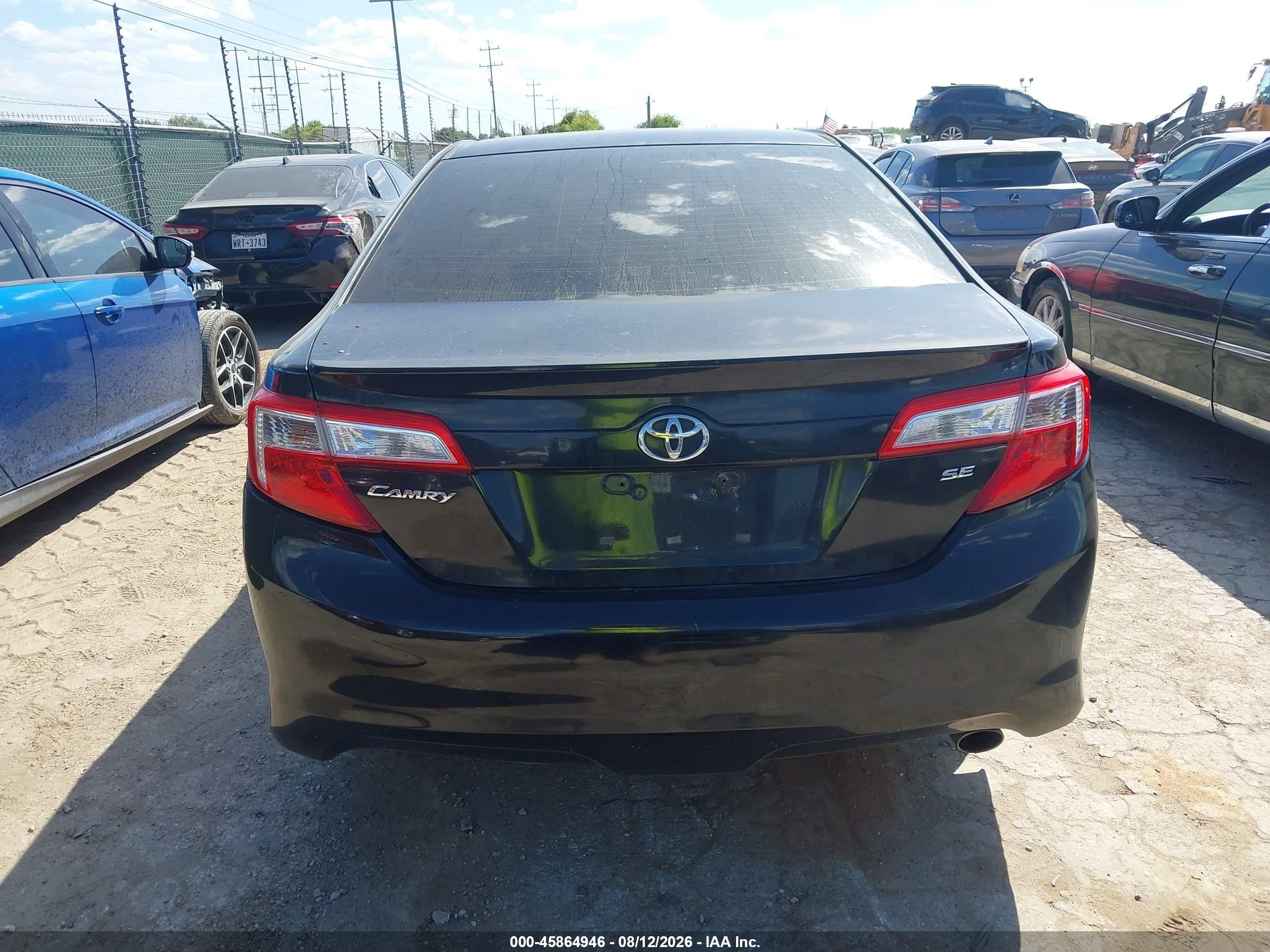 2014 Toyota Camry Se Black vin: 4T1BF1FKXEU352701