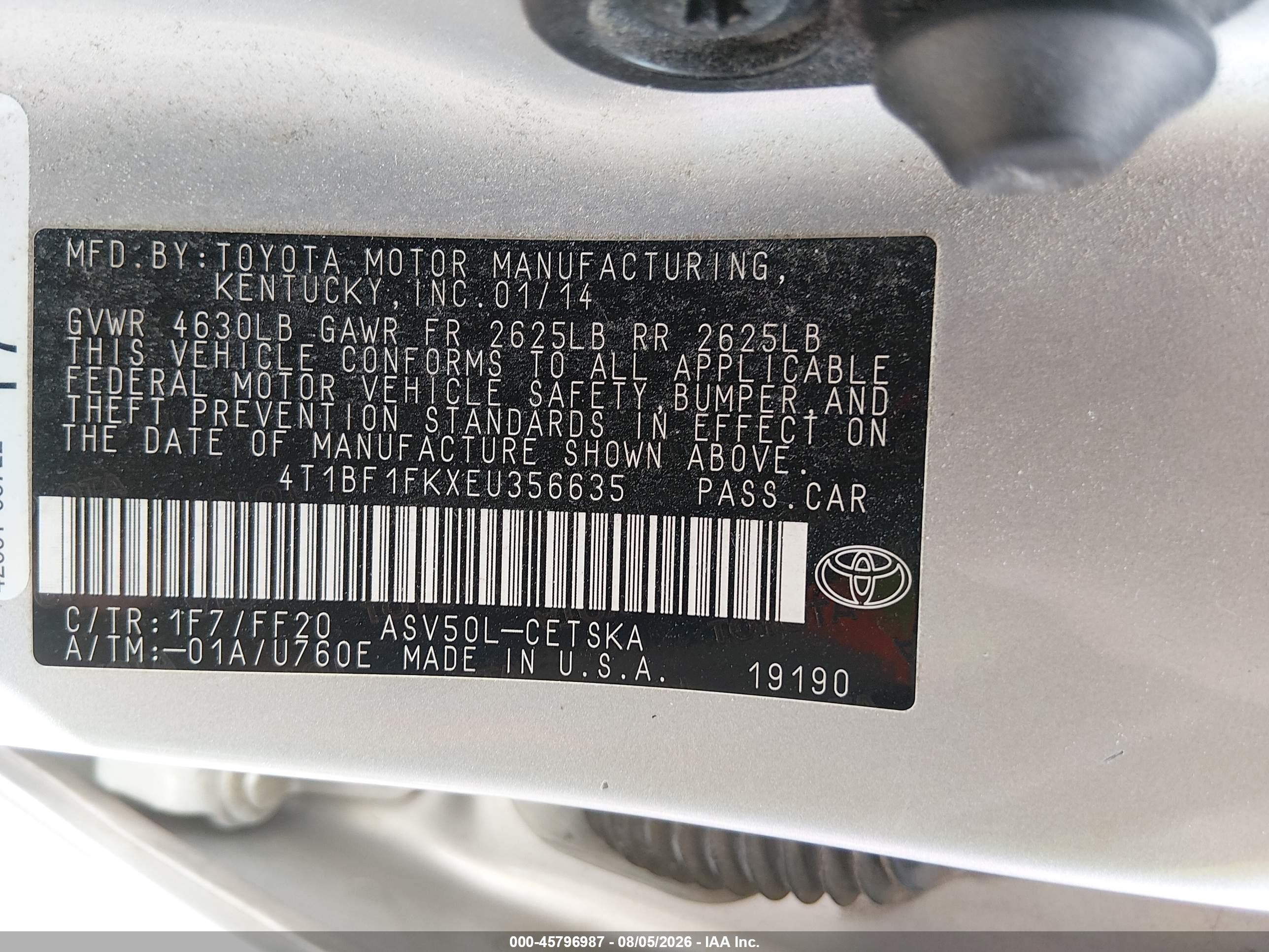 2014 Toyota Camry Se Silver vin: 4T1BF1FKXEU356635