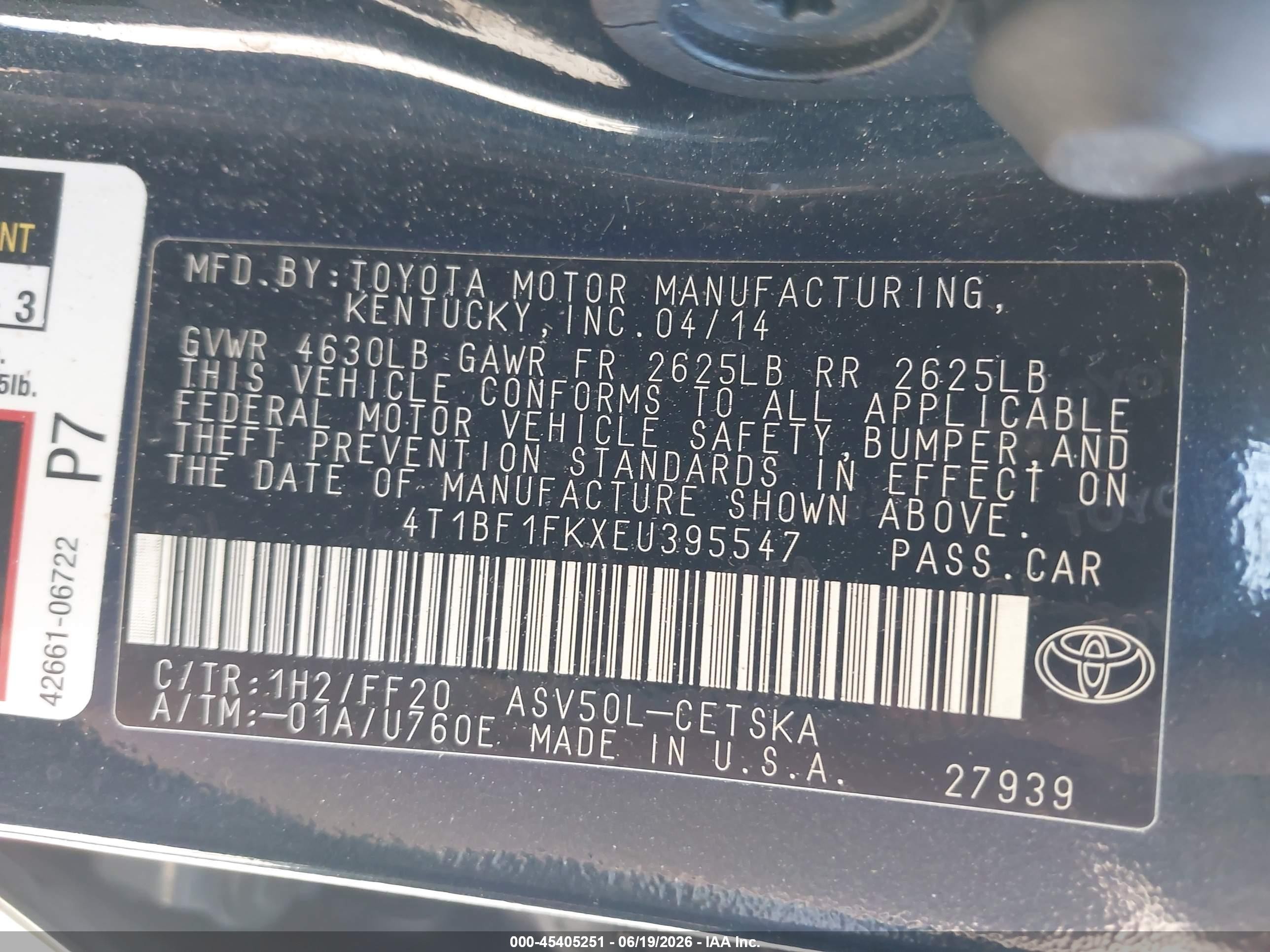 2014 Toyota Camry Se Dark Blue vin: 4T1BF1FKXEU395547