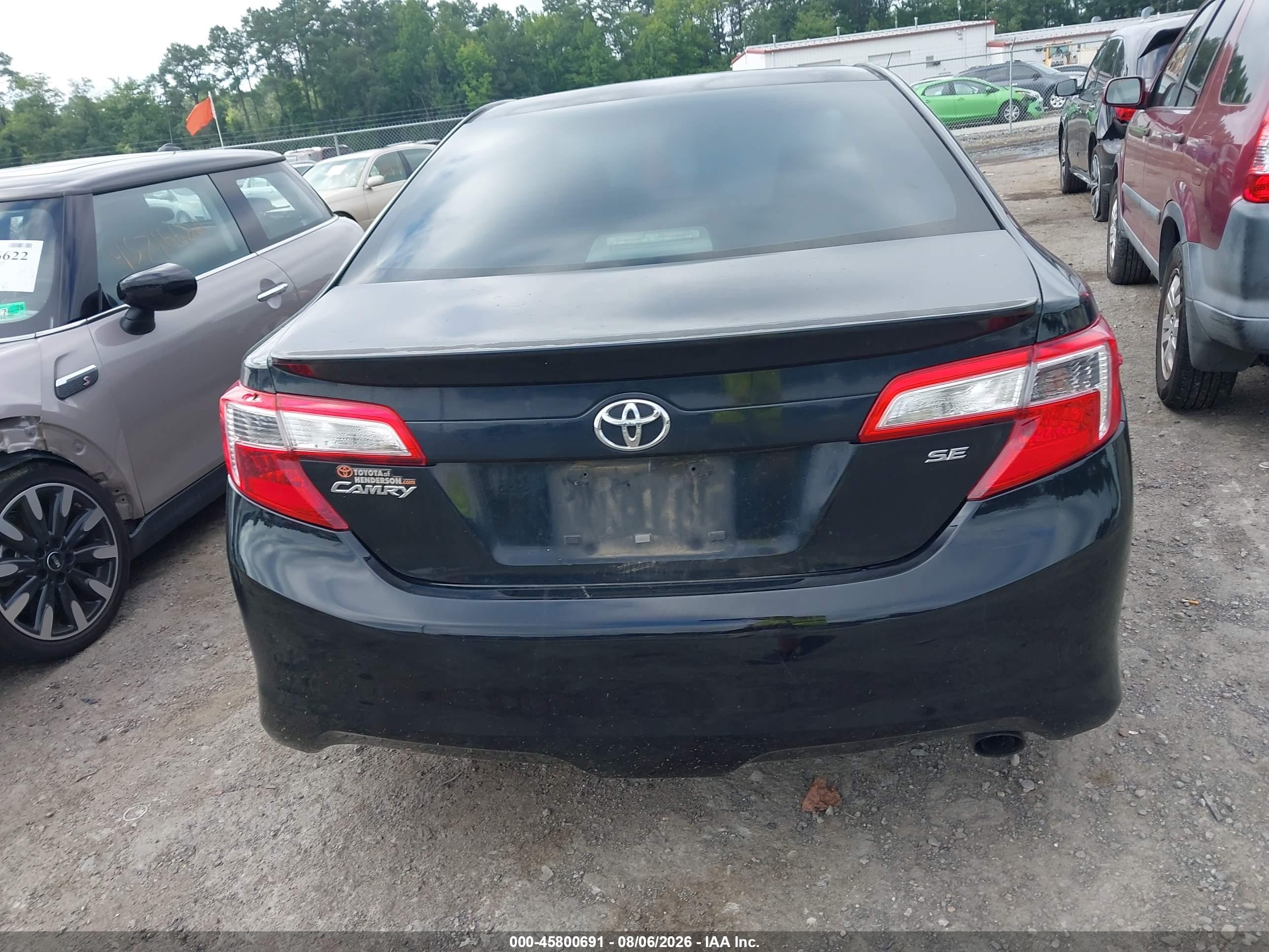 2014 Toyota Camry Se Black vin: 4T1BF1FKXEU726420