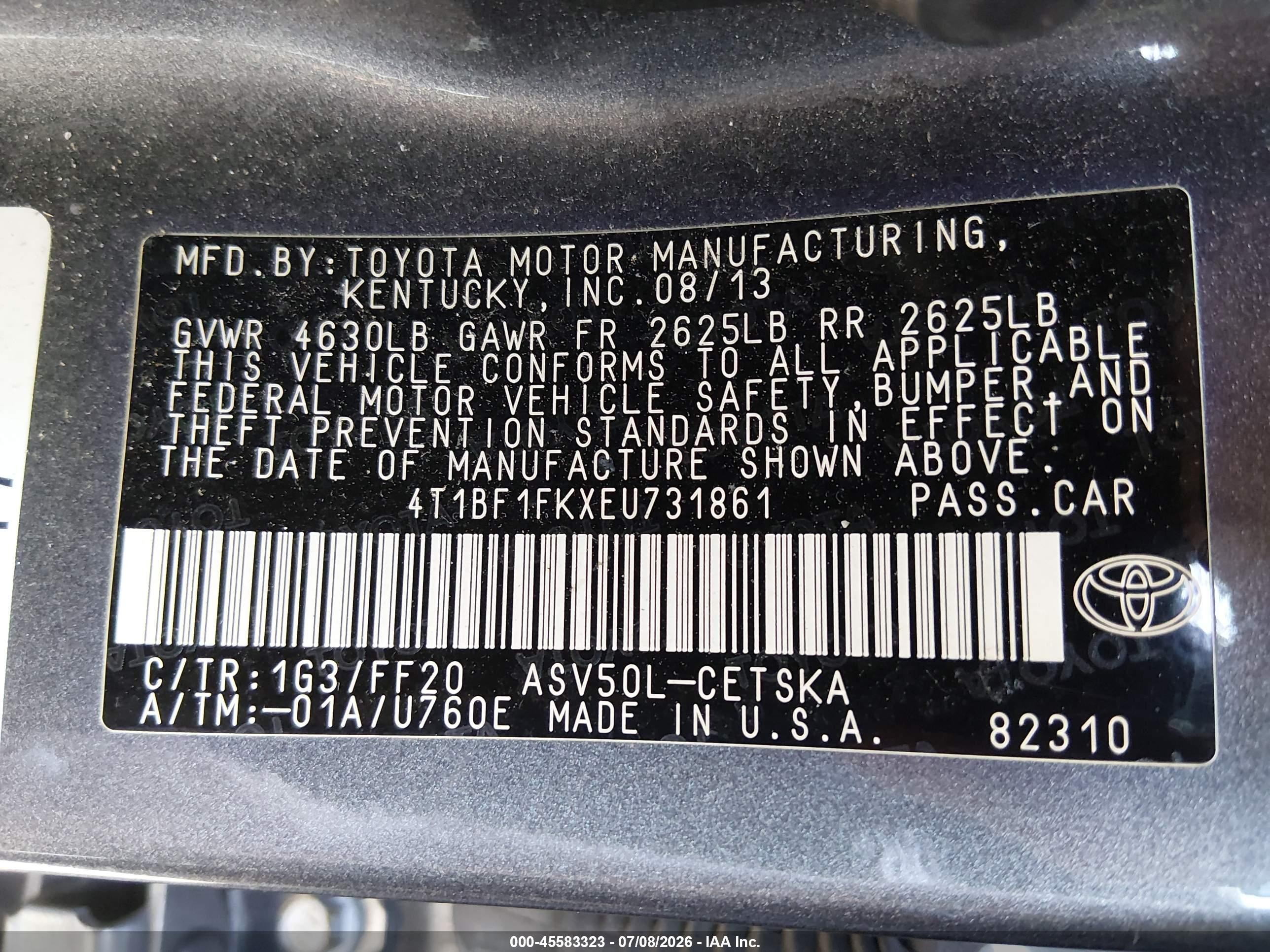 2014 Toyota Camry Se Gray vin: 4T1BF1FKXEU731861