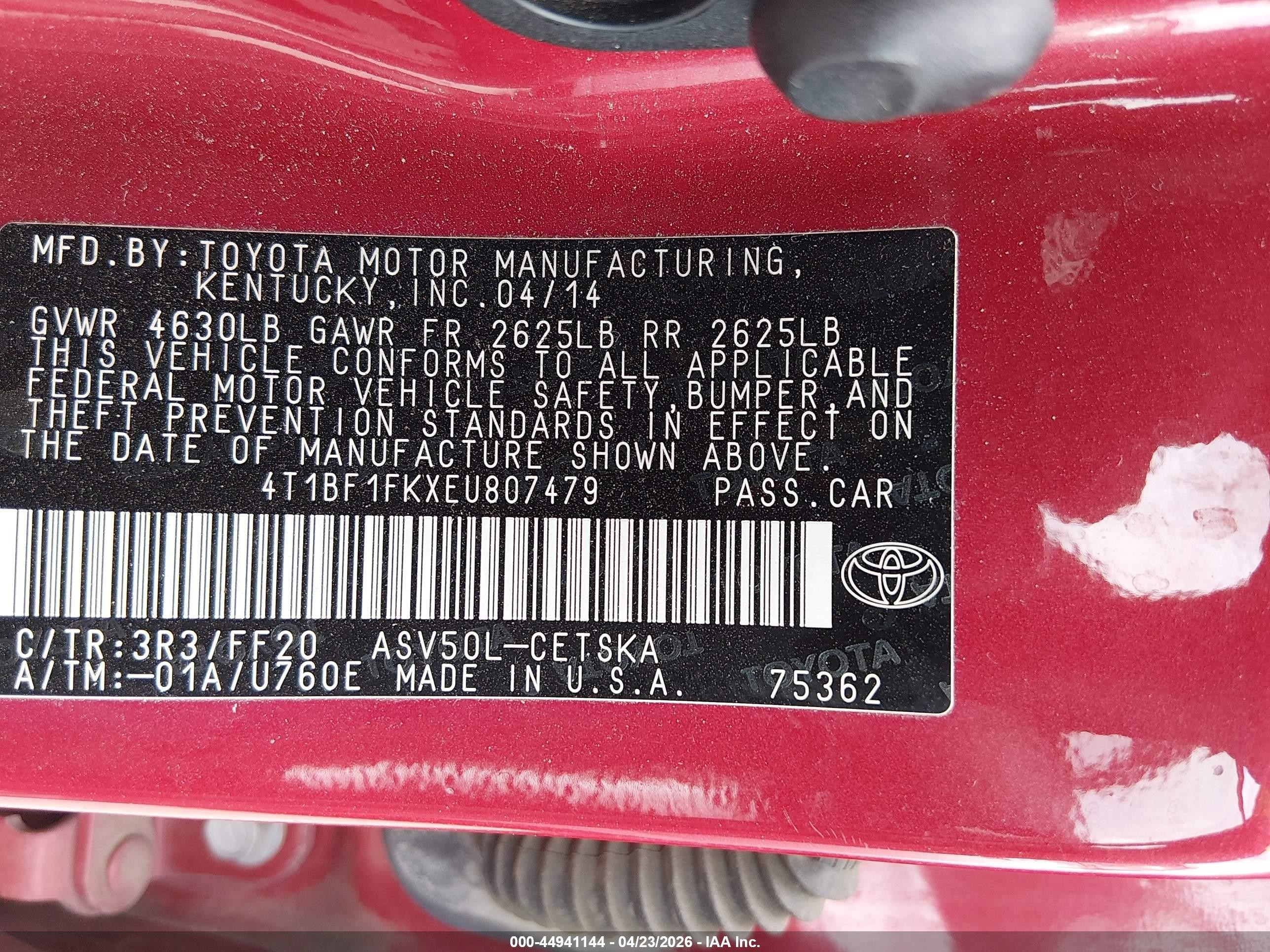 2014 Toyota Camry Se Red vin: 4T1BF1FKXEU807479