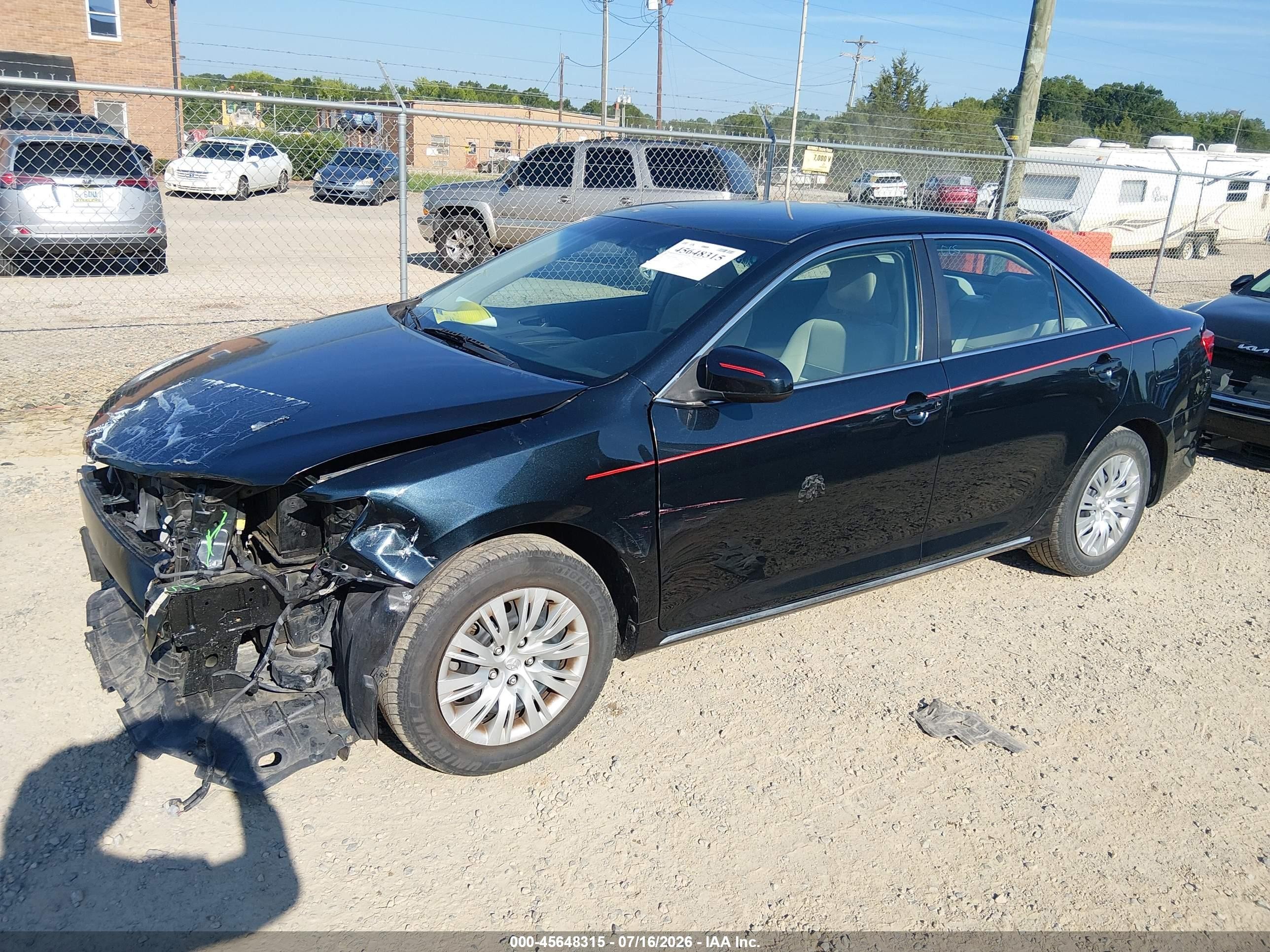 2014 Toyota Camry Le Black vin: 4T1BF1FKXEU838697