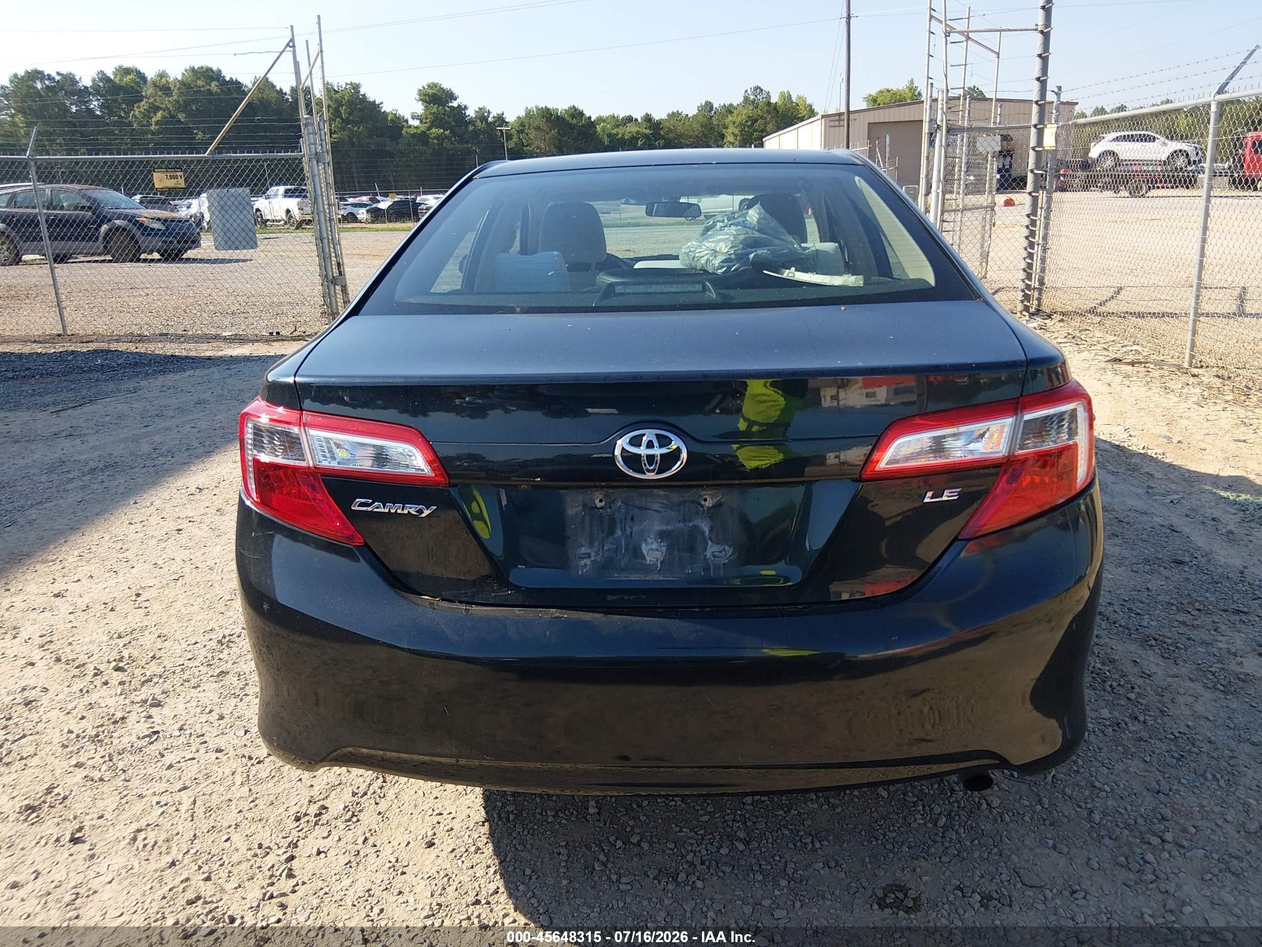 2014 Toyota Camry Le Black vin: 4T1BF1FKXEU838697